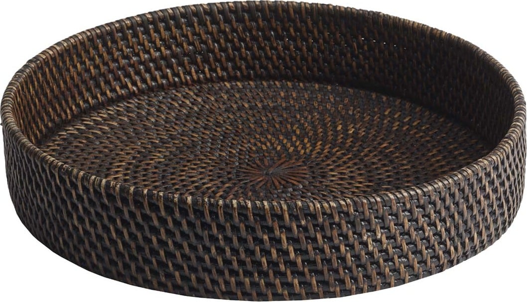 Taca dekoracyjna Cino okrągła ciemnobrązowa