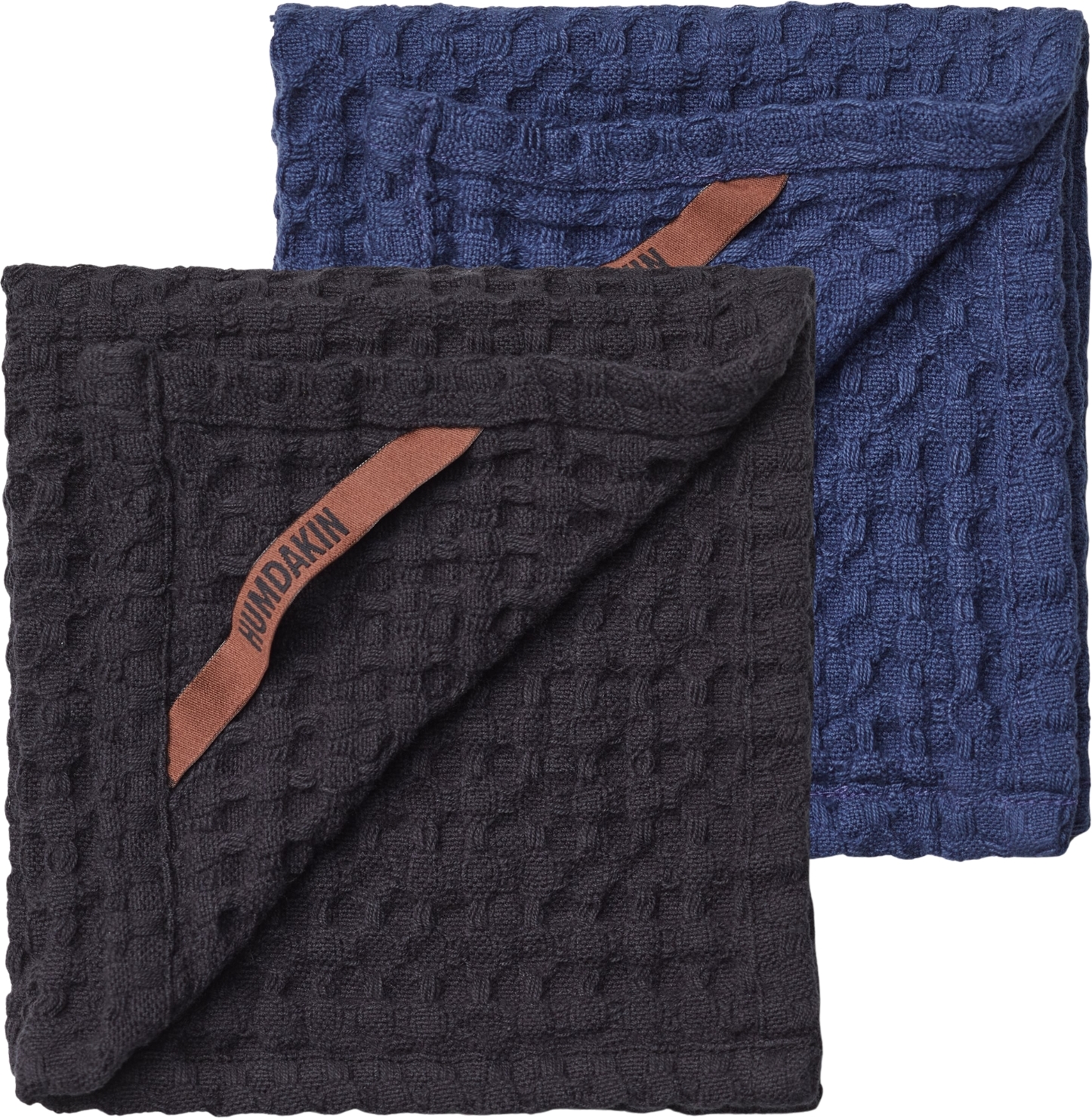 Ściereczki do naczyń Humdakin Waffel 28 x 28 cm w kolorze węgla i niebieska 2 szt.