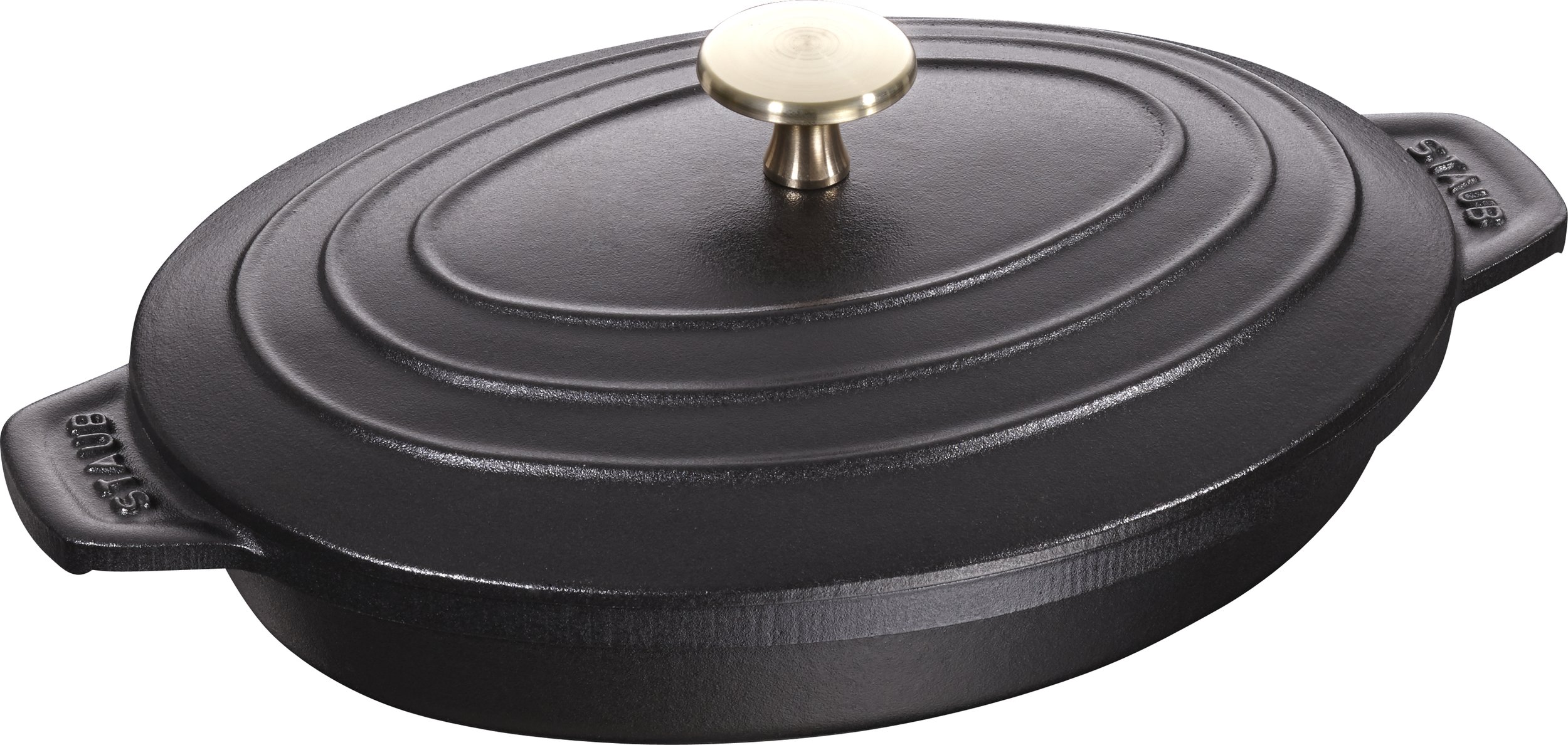 Naczynie do zapiekania i serwowania Staub owalne 1 l czarne z pokrywką