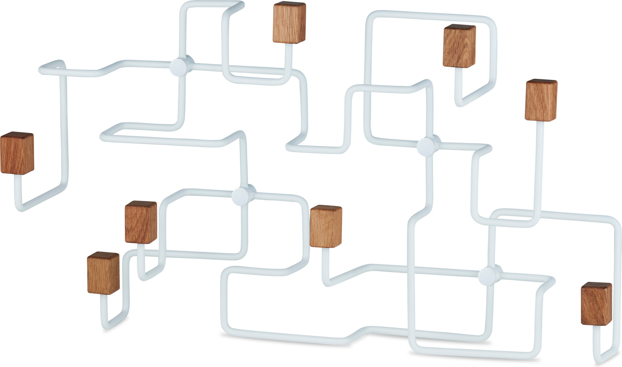 Wieszak ścienny Underground biały jasny dąb