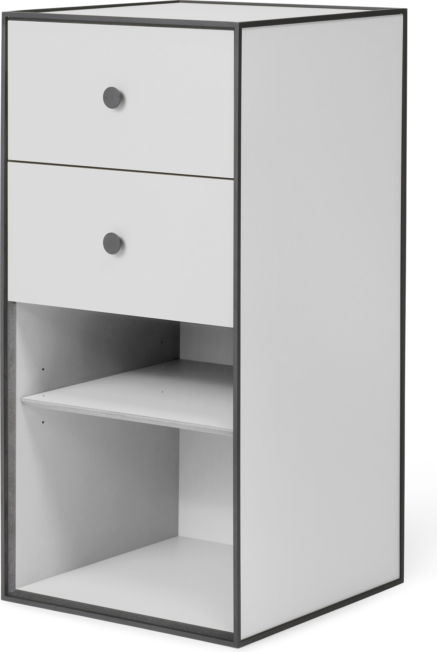 Szafka Frame 70 jasnoszara z 2 szufladami i półką