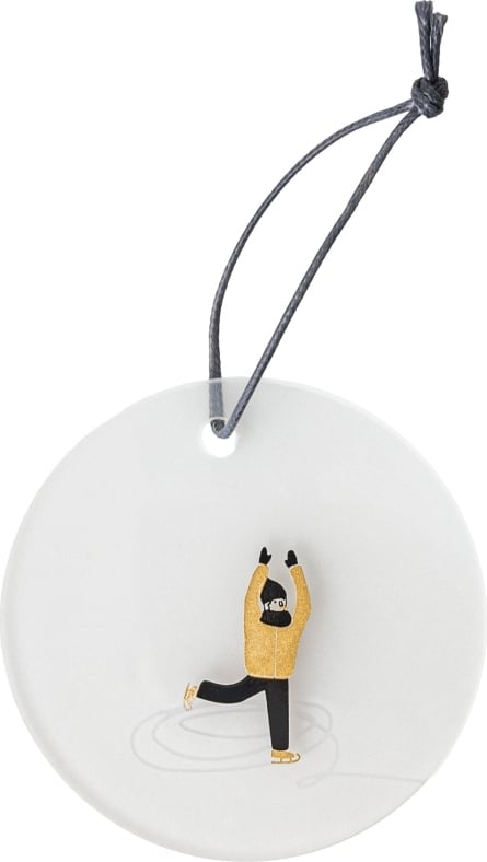 Zawieszka świąteczna Snowy Day Ice Skating 7 cm