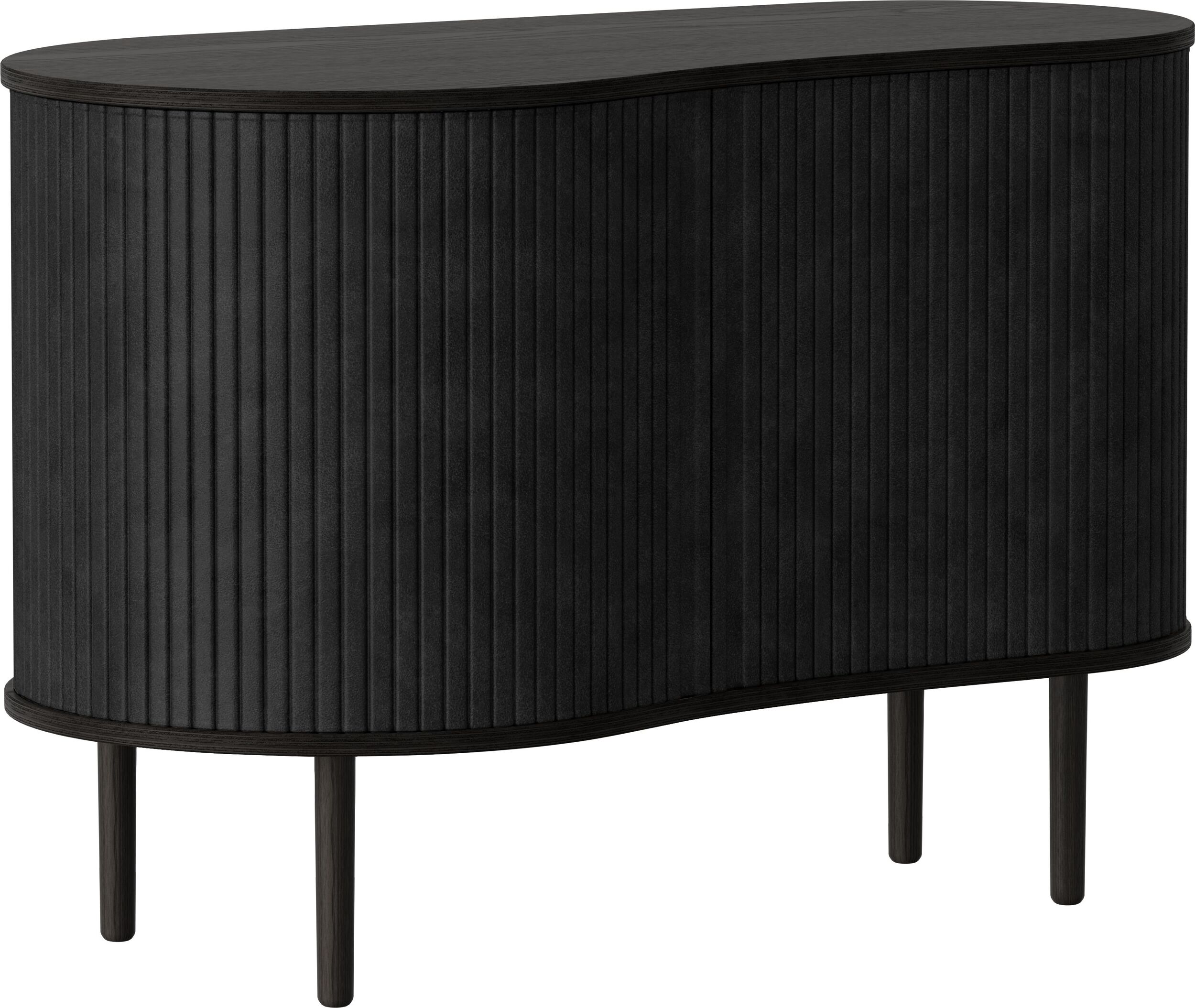 Szafka Audacious 100 cm w kolorze węgla na czarnych dębowych nogach