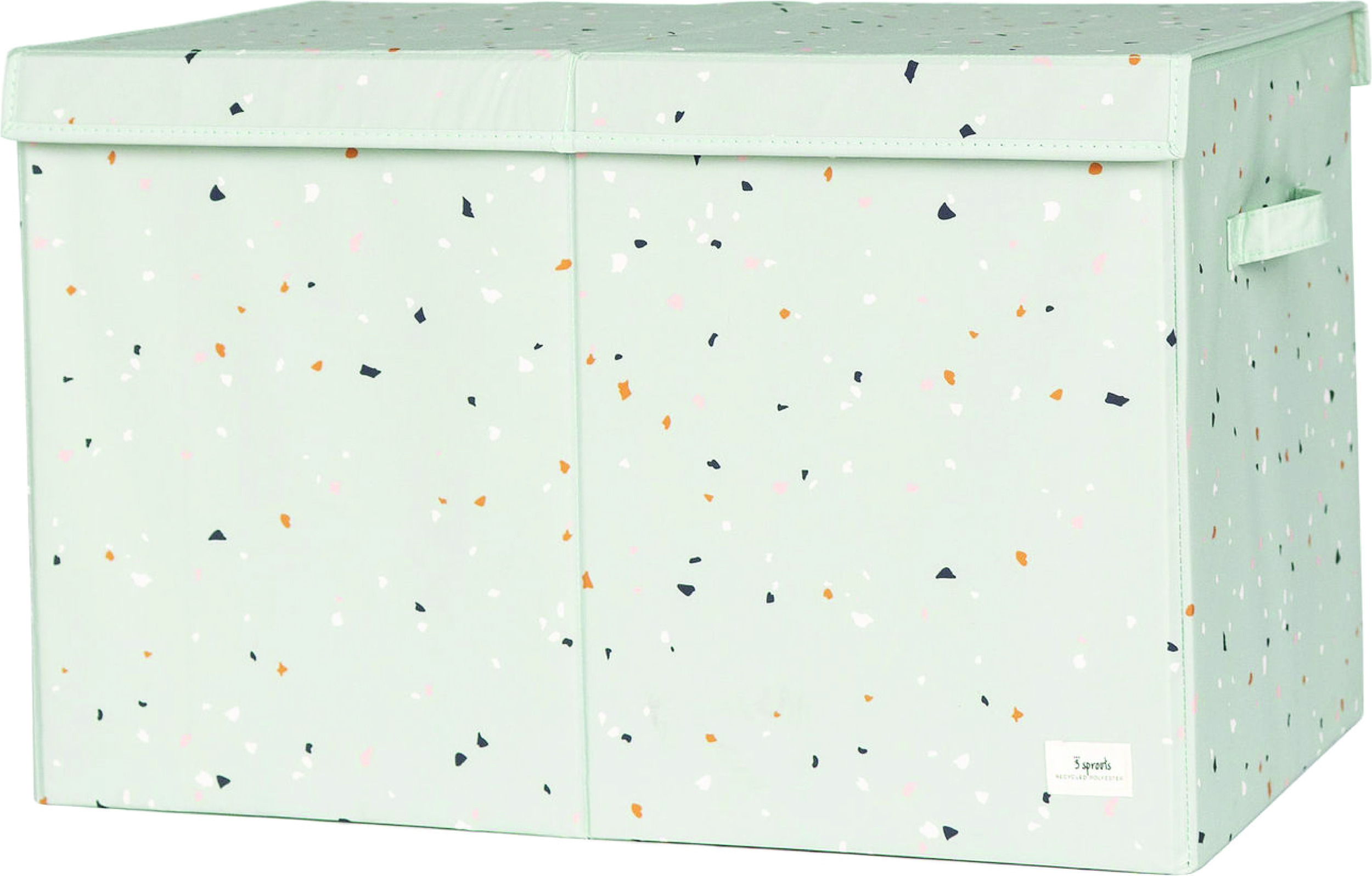 Pudełko do przechowywania Terrazzo jasnozielone z pokrywą