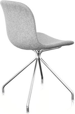 Krzesło Troy 4 star tapicerowane chromowana rama jasnoszary melanż