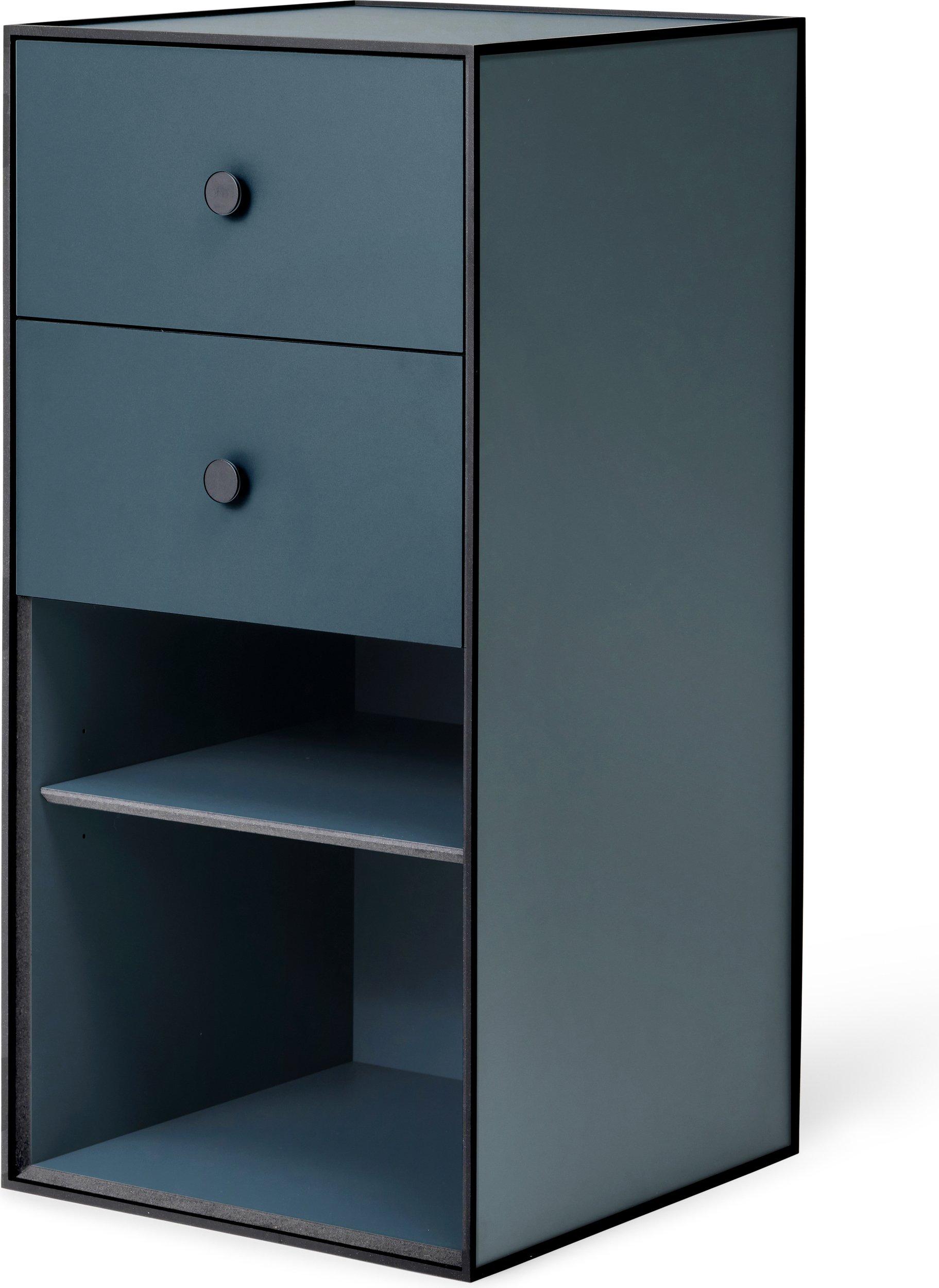 Szafka Frame 70 ciemnoturkusowa z 2 szufladami i półką