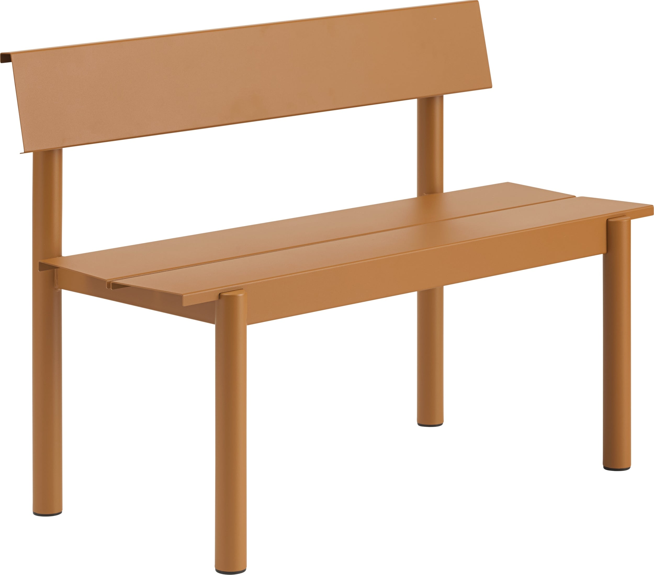 Ławka ogrodowa z oparciem Linear Steel 110 cm ciemnopomarańczowa