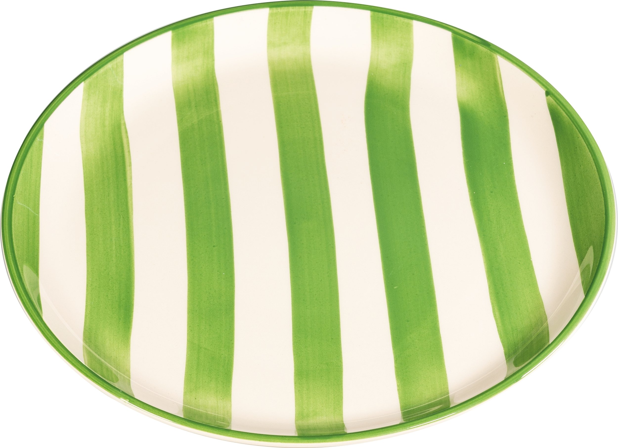 Talerz obiadowy Lido Righe w paski 28 cm zielony