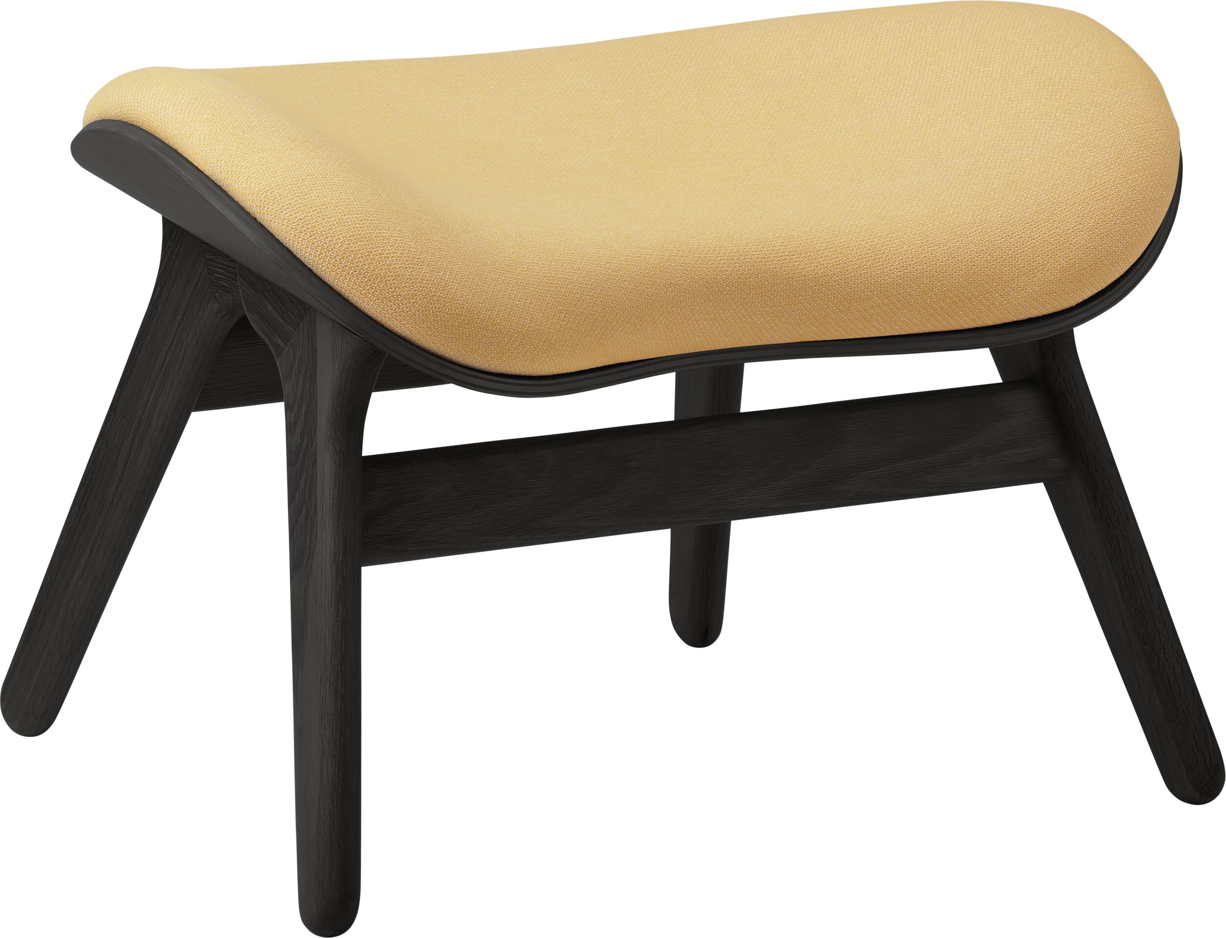 Podnóżek Conversation Piece jasnobeżowy na czarnych dębowych nogach