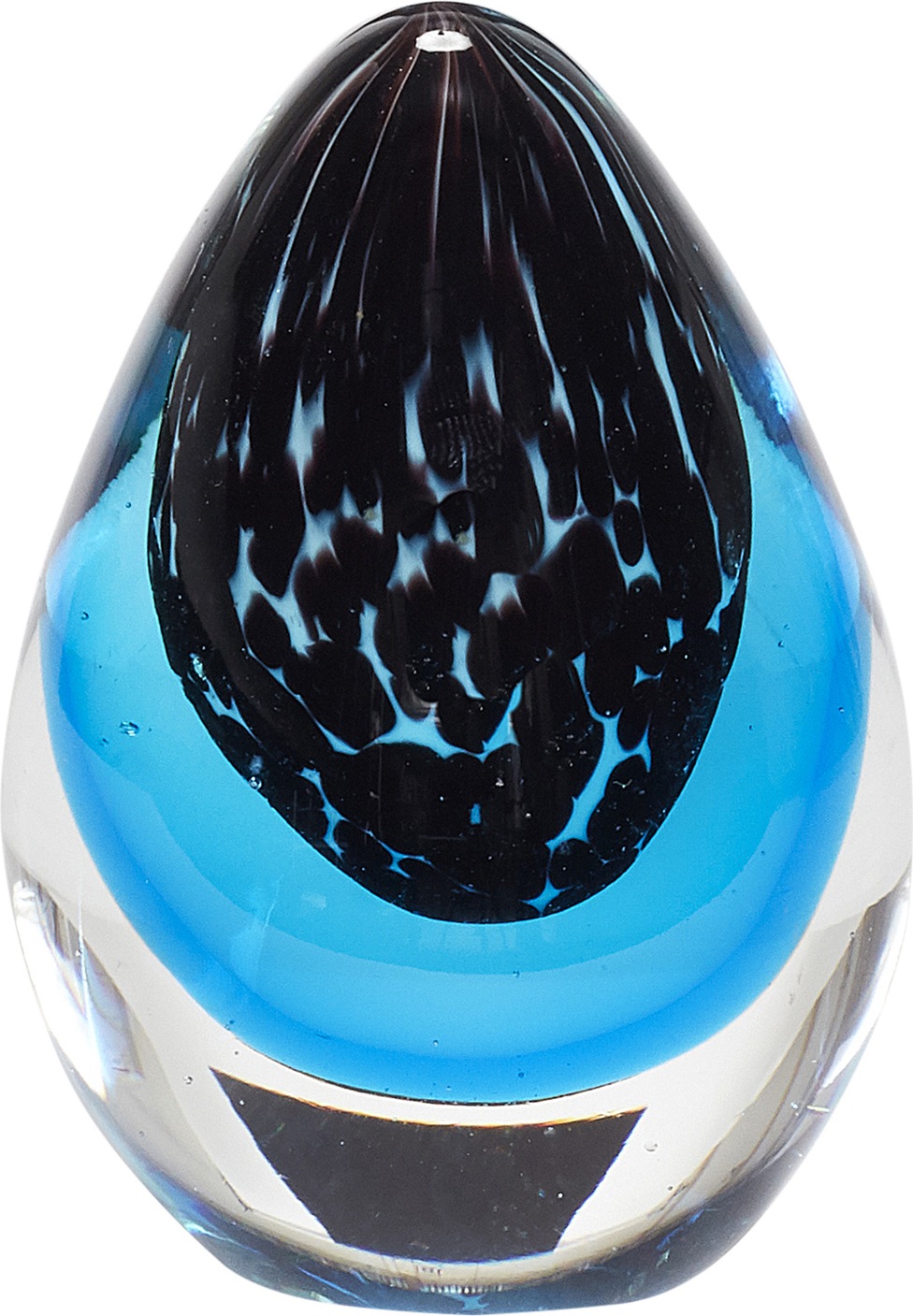 Przycisk do papieru Hübsch jajo niebiesko-czarny