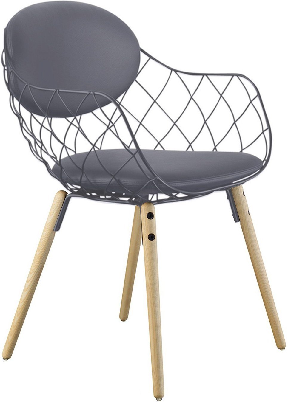 Krzesło Pina szare, materiał Steelcut 2, nogi jesion