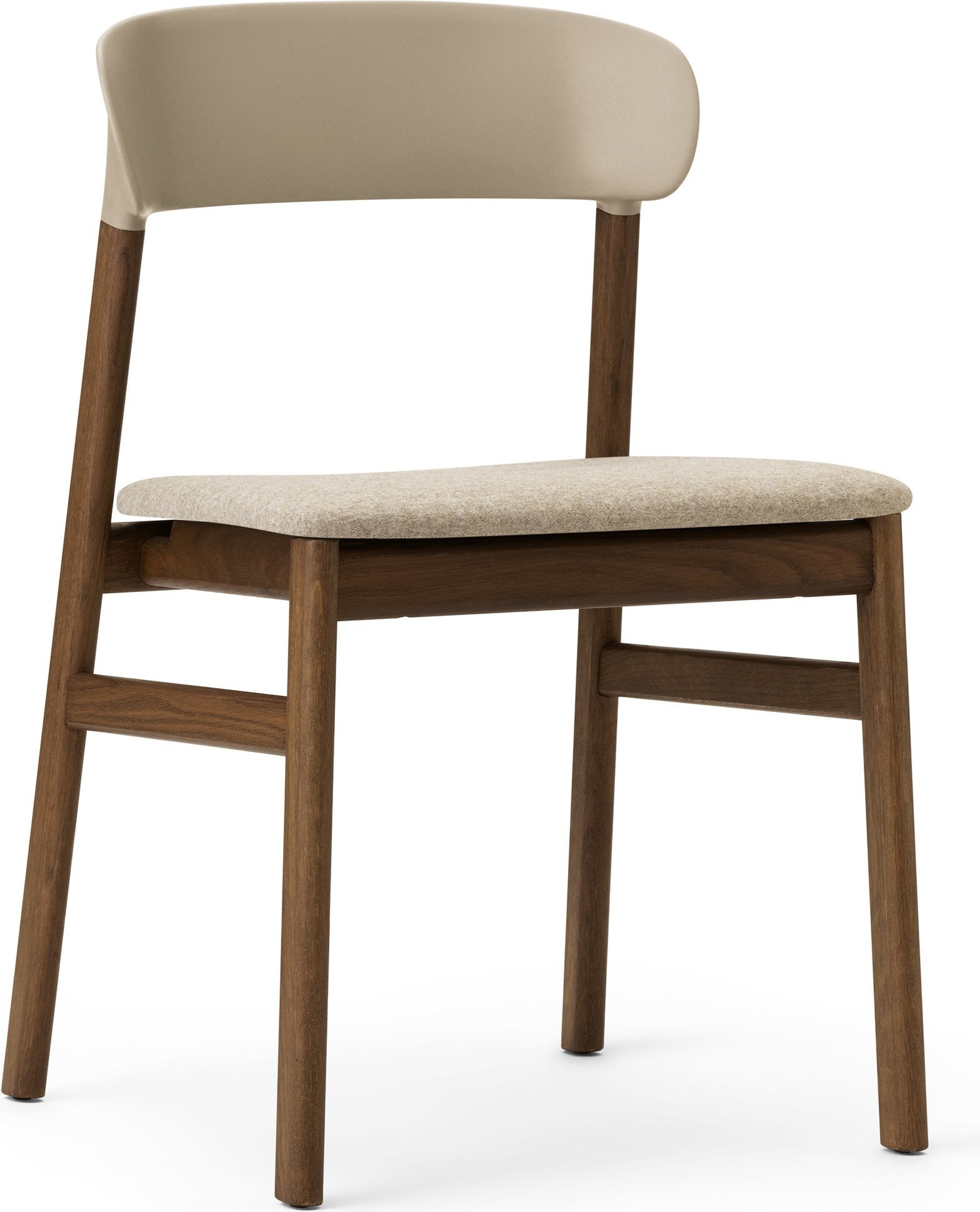 Krzesło Herit ciemny dąb siedzisko tapicerowane piaskowe