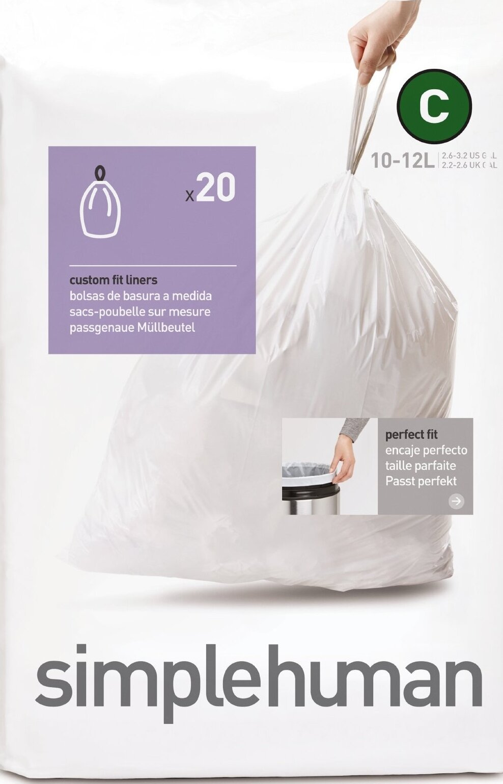 Worki na śmieci Simplehuman rozmiar C 10-12 l 20 szt.
