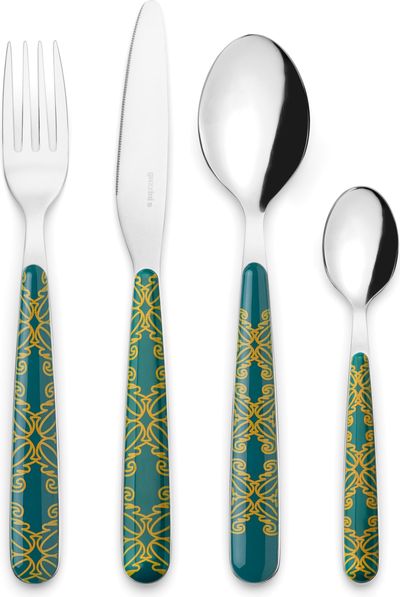 Komplet sztućców Fusion zielony 24 el.