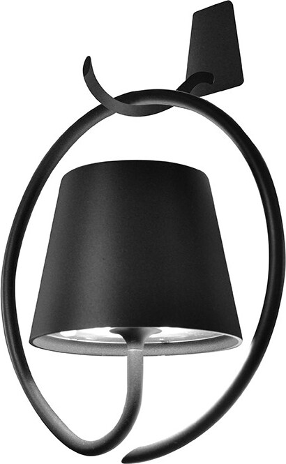 Kinkiet Poldina okrąg ciemnoszary z kloszem na magnes