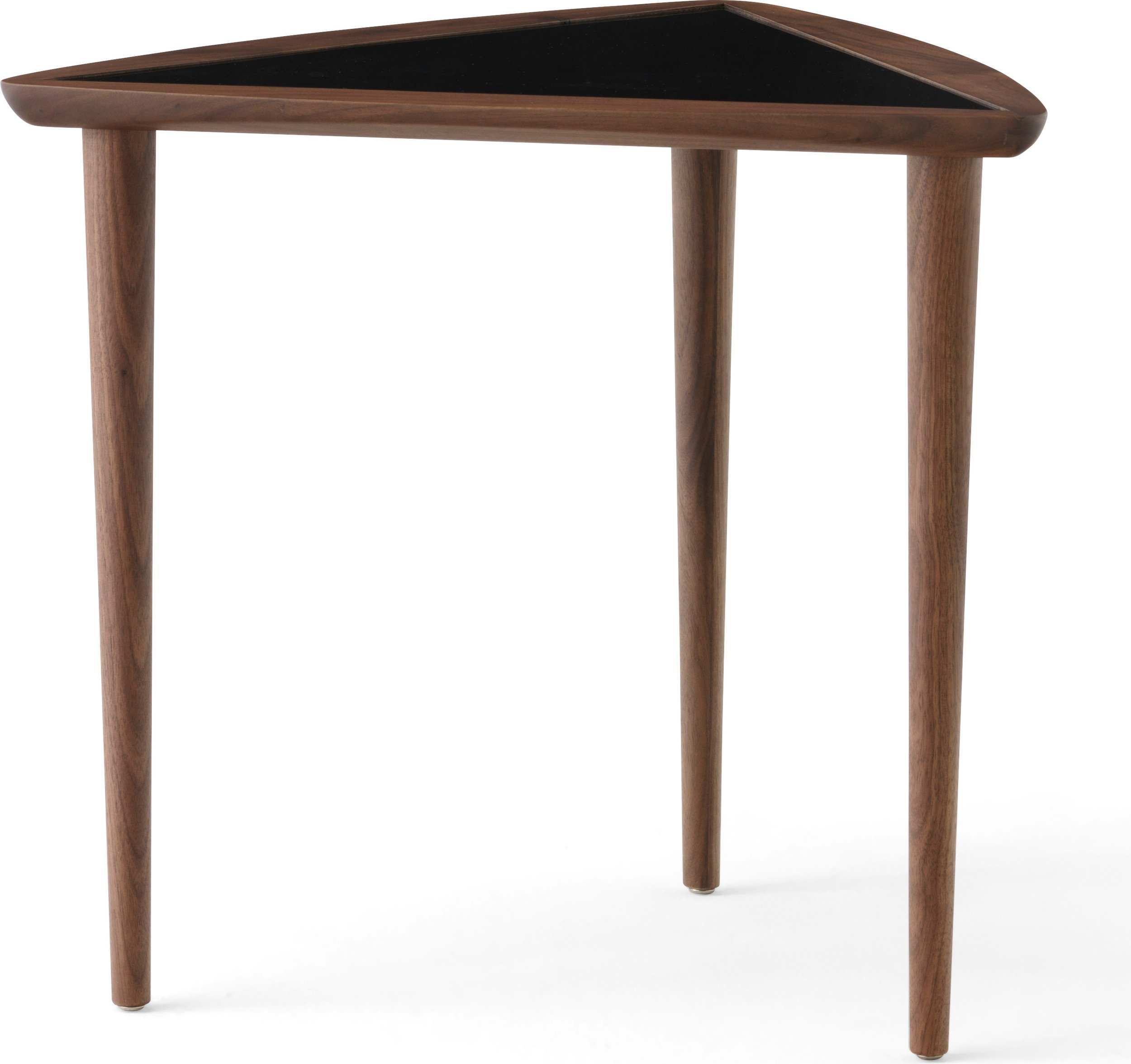 Stolik boczny Umanoff z czarnym blatem drewno orzechowe