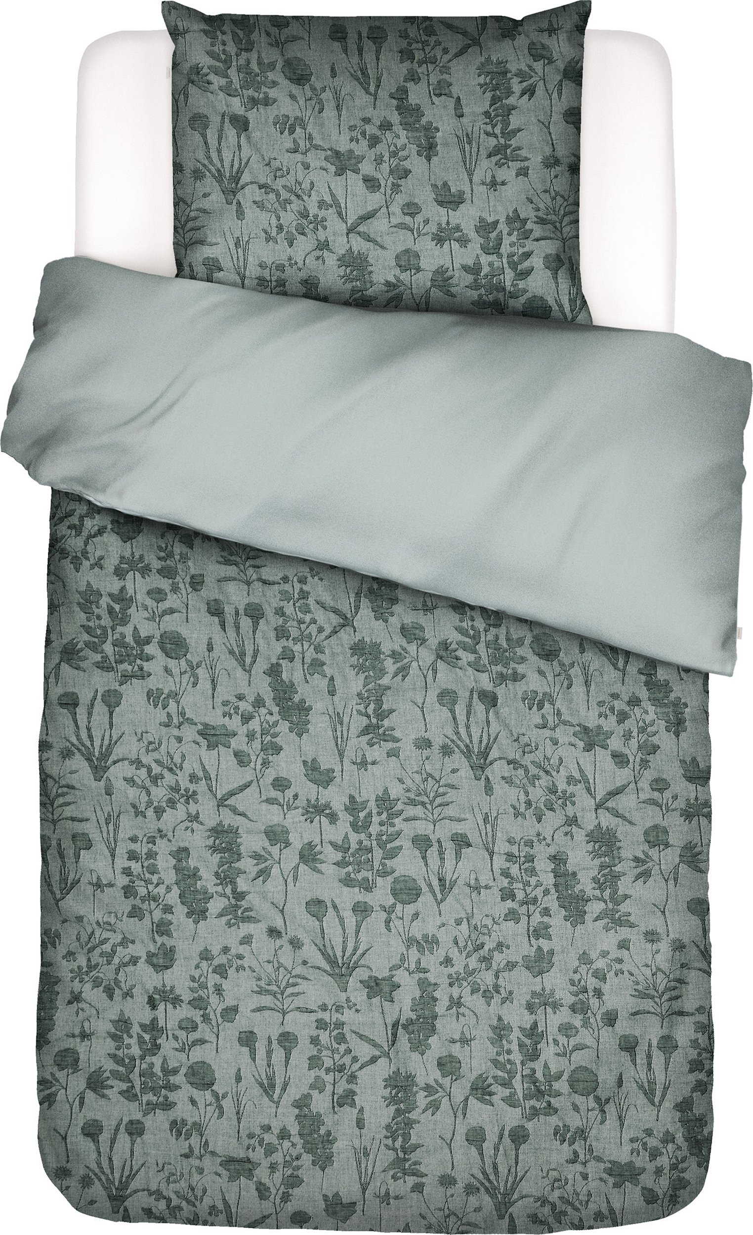 Pościel Maribel 135 x 200 cm zielona z poszewką na poduszkę 80 x 80 cm zapięcie suwak