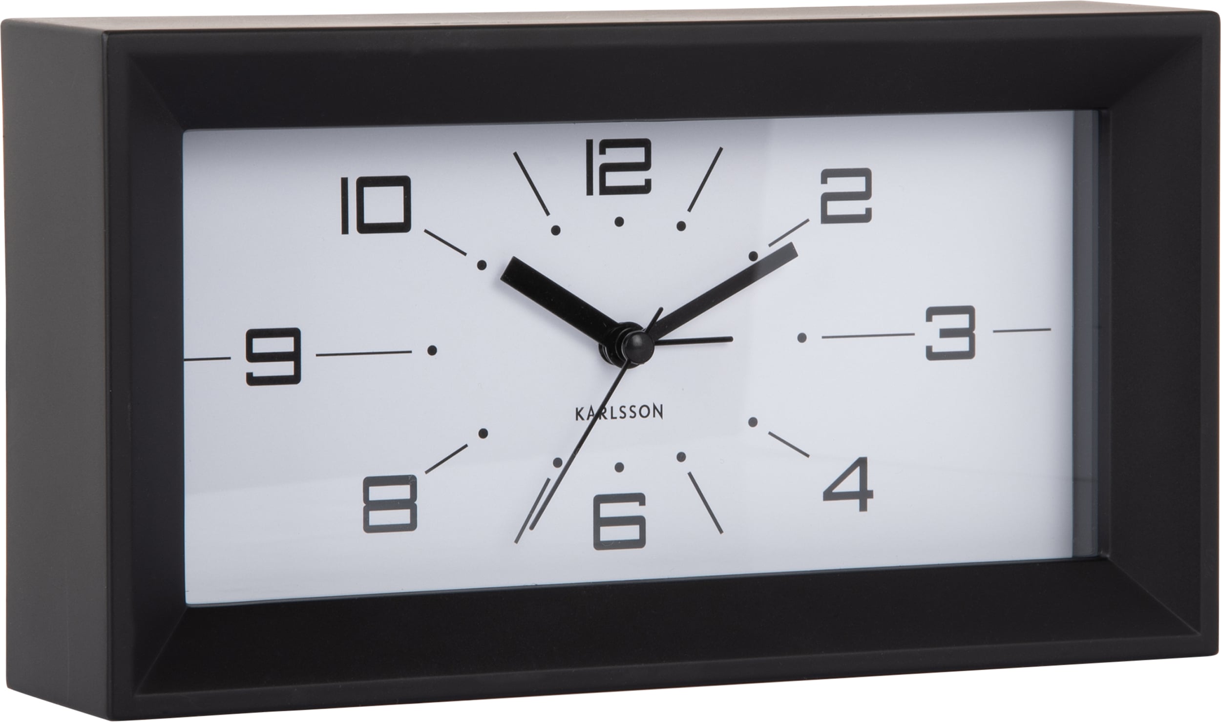 Budzik Lujo prostokątny czarny