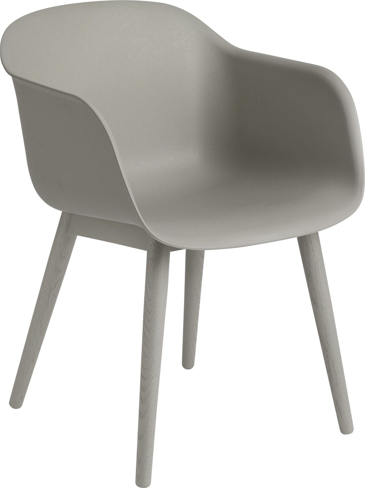 Fotel Fiber szary na drewnianych nogach