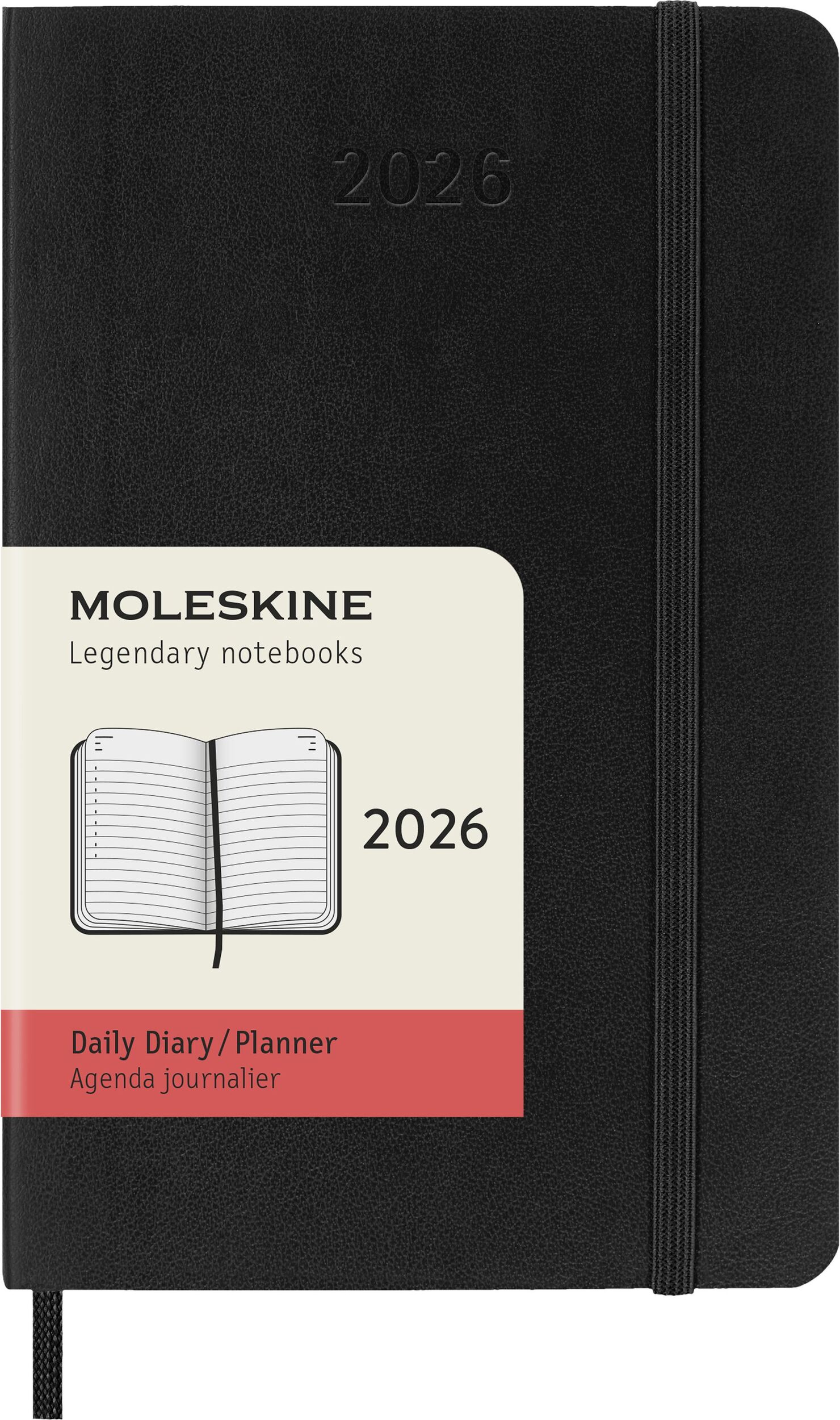 Kalendarz dzienny w miękkiej oprawie Moleskine 2026 12M P czarny