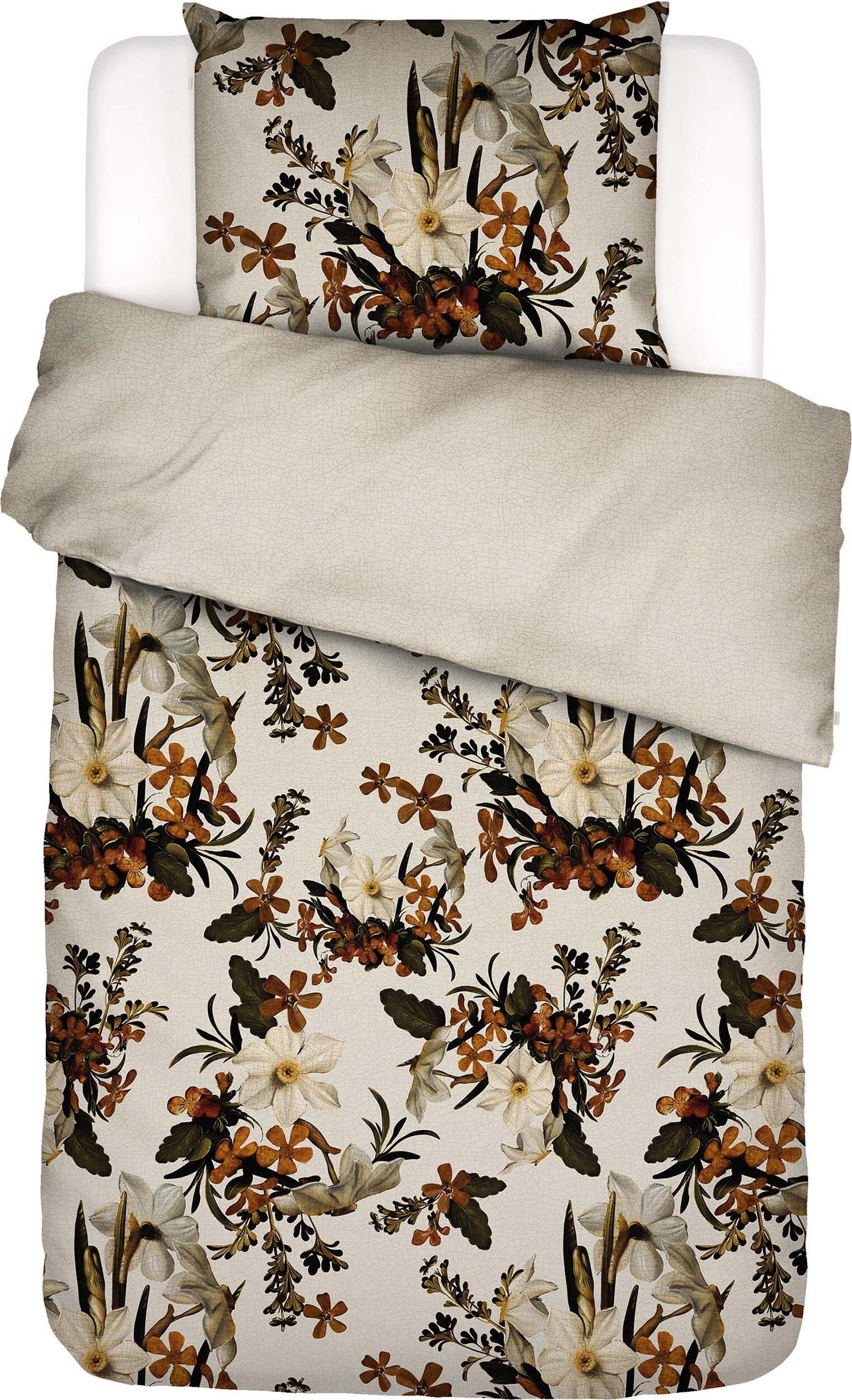 Pościel Daffodil Reunited 155 x 220 cm różowo-biała z poszewką na poduszkę 80 x 80 cm zapięcie suwak