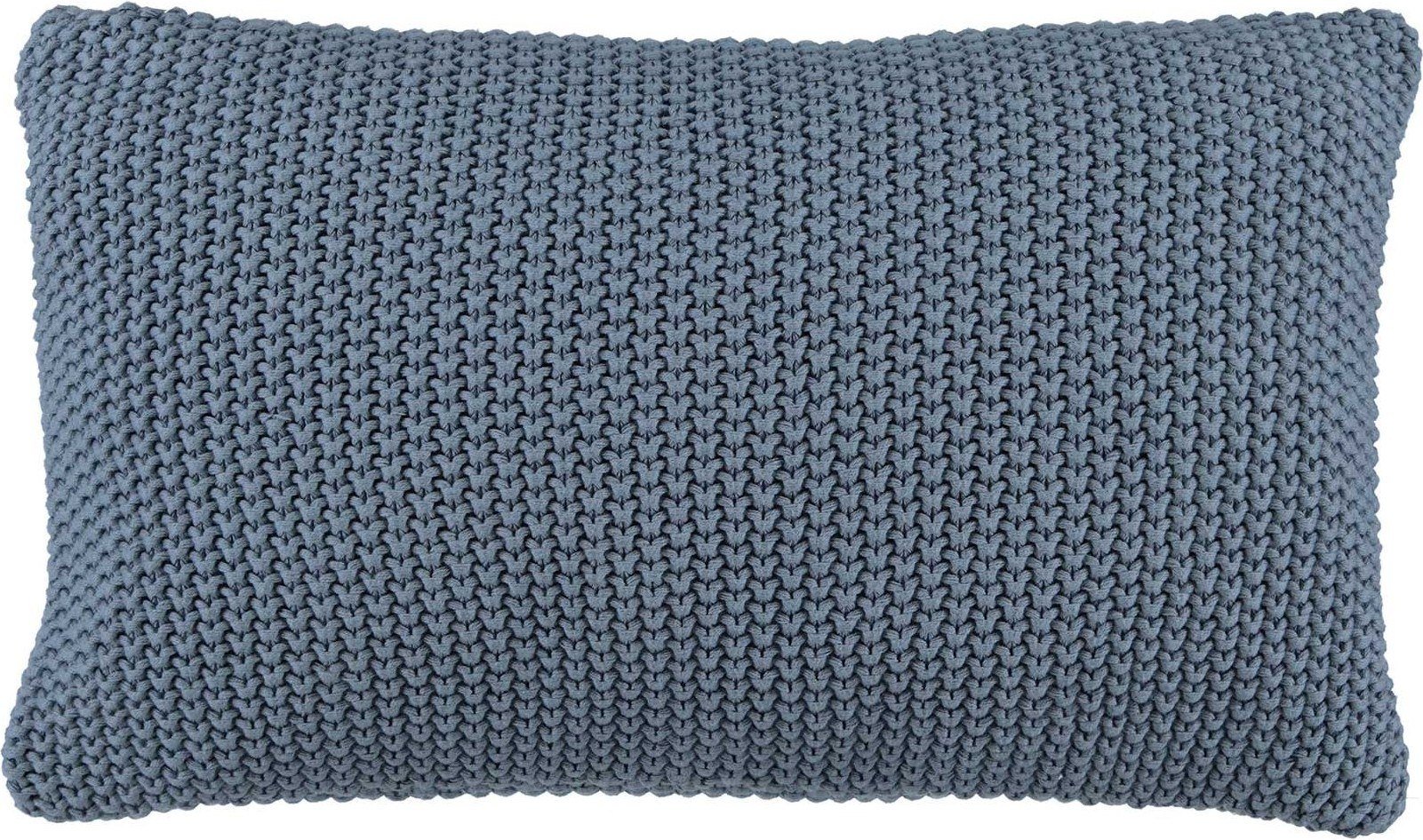Poduszka Nordic Knit 30 x 60 cm szaro-niebieska z bawełny organicznej
