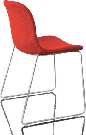 Krzesło Troy tapicerowane chromowana rama czerwony melanż