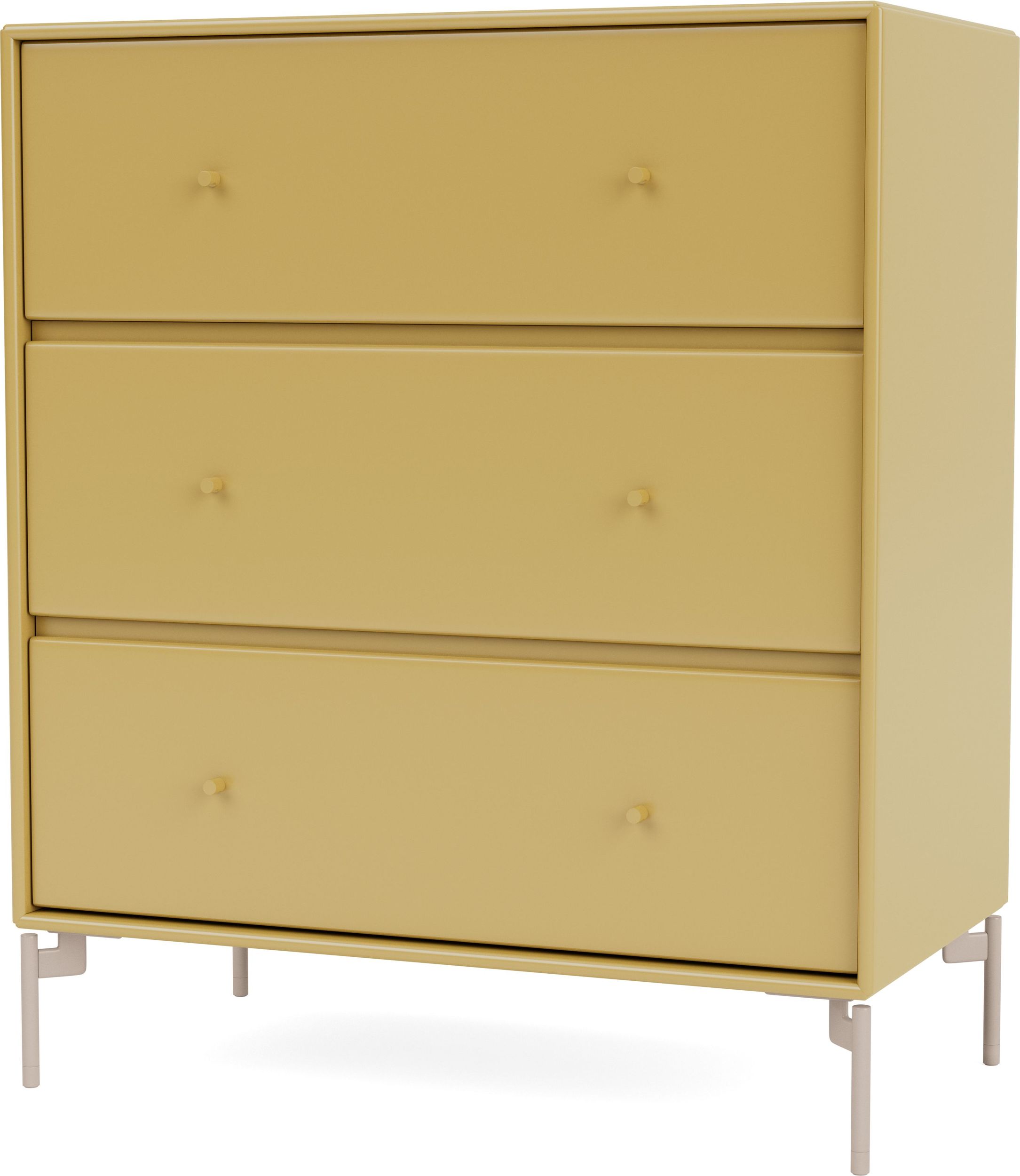 Komoda Carry musztardowa na beżowych nogach