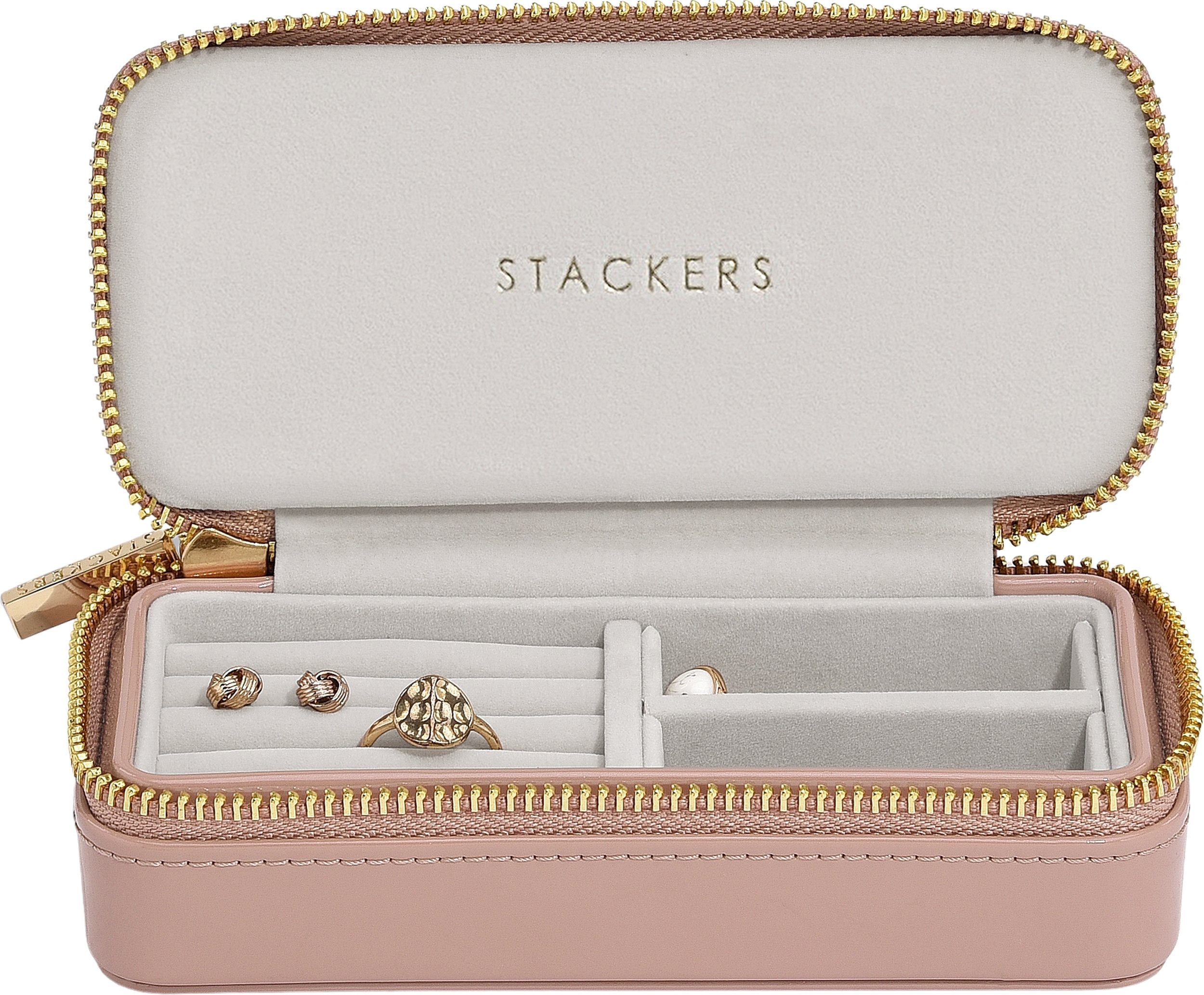 Pudełko podróżne na biżuterię Stackers Travel classic miedziany róż