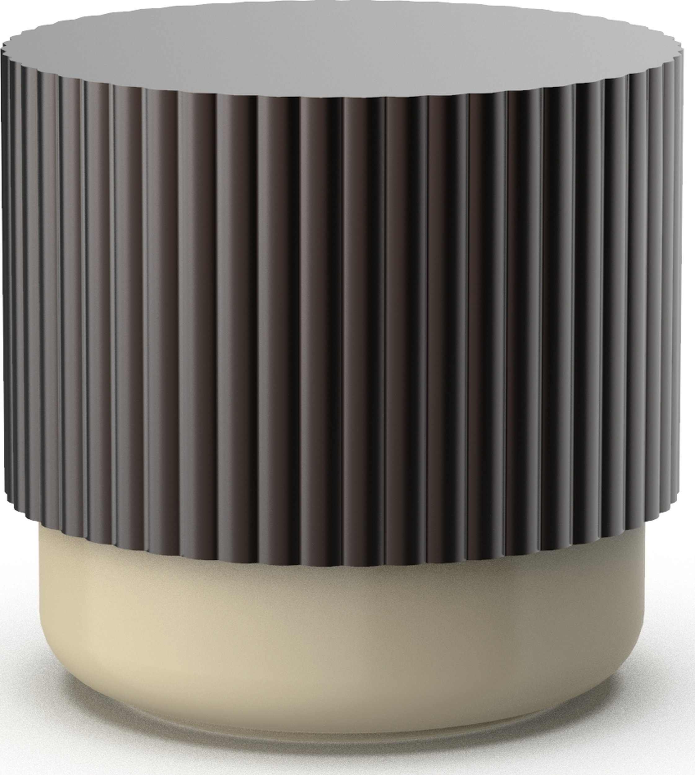 Pojemnik łazienkowy Of Line 10 cm piaskowy z brązową pokrywką