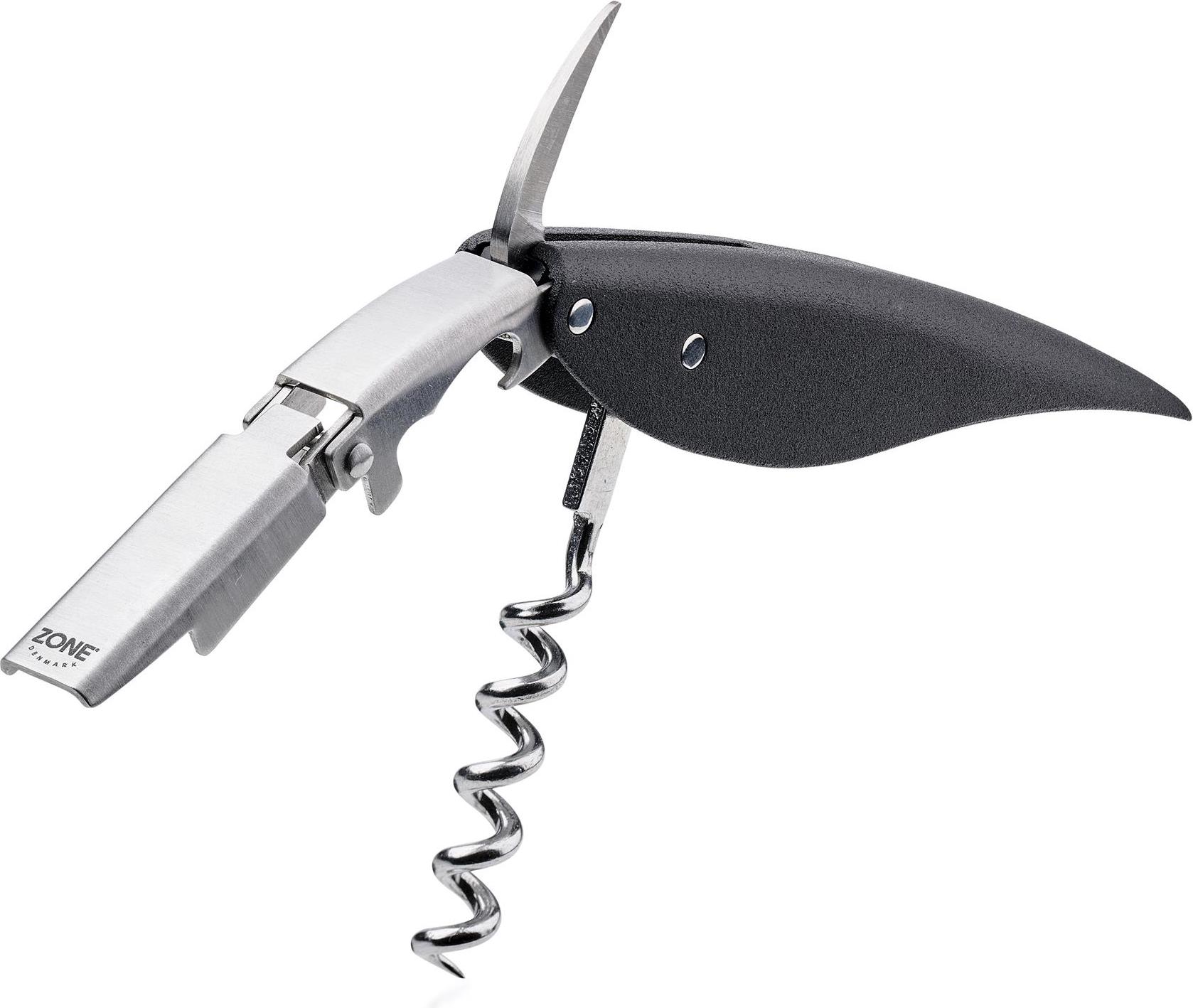 Korkociąg i otwieracz Rocks czarny stalowy