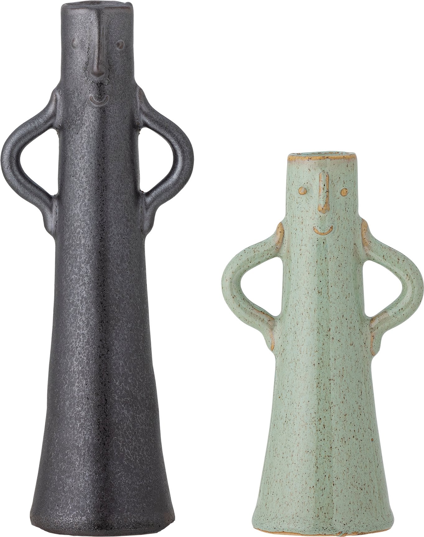 Wazony dekoracyjne Rhett czarny i zielony 2 szt.