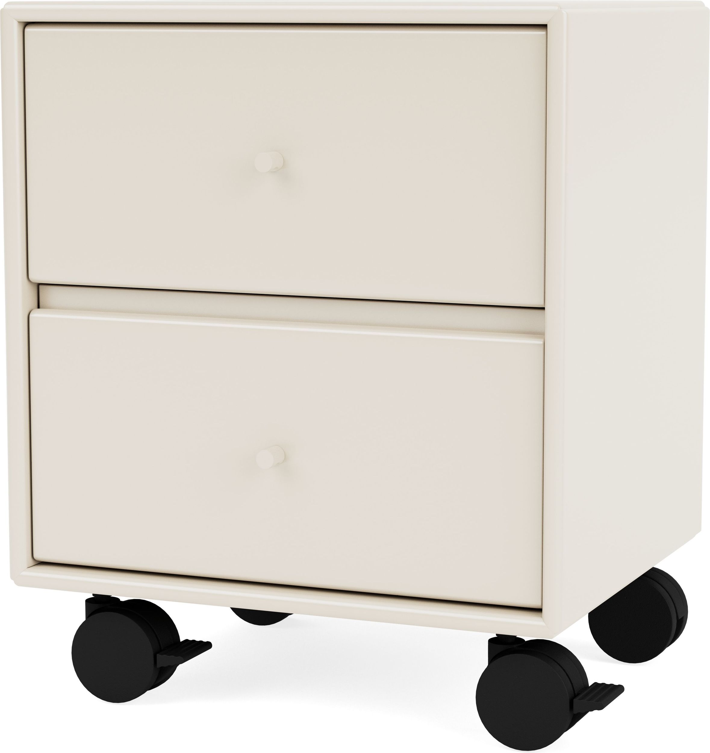 Szafka nocna Drift jasnobeżowa na kółkach