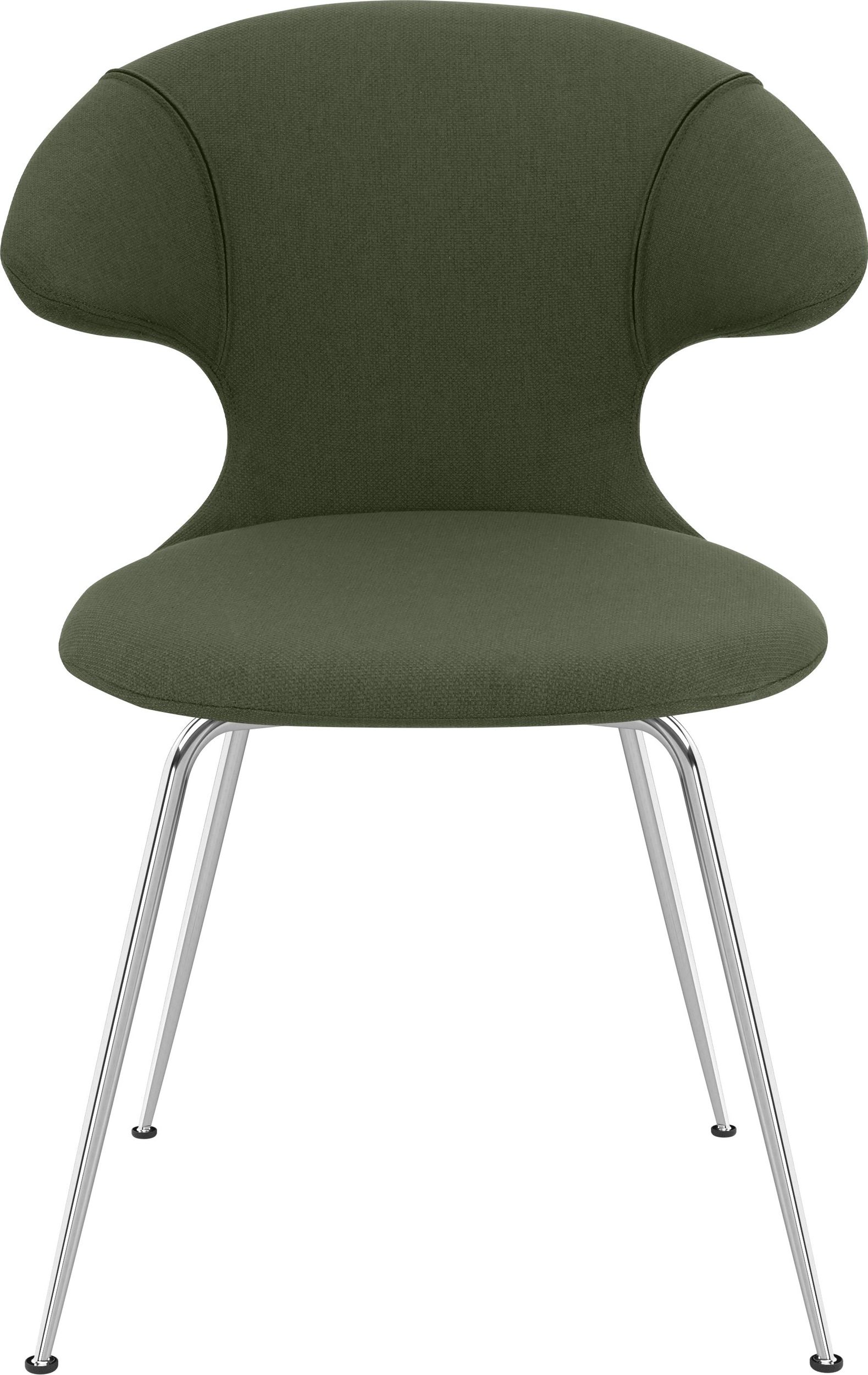 Krzesło Time Flies zielone na chromowanych nogach