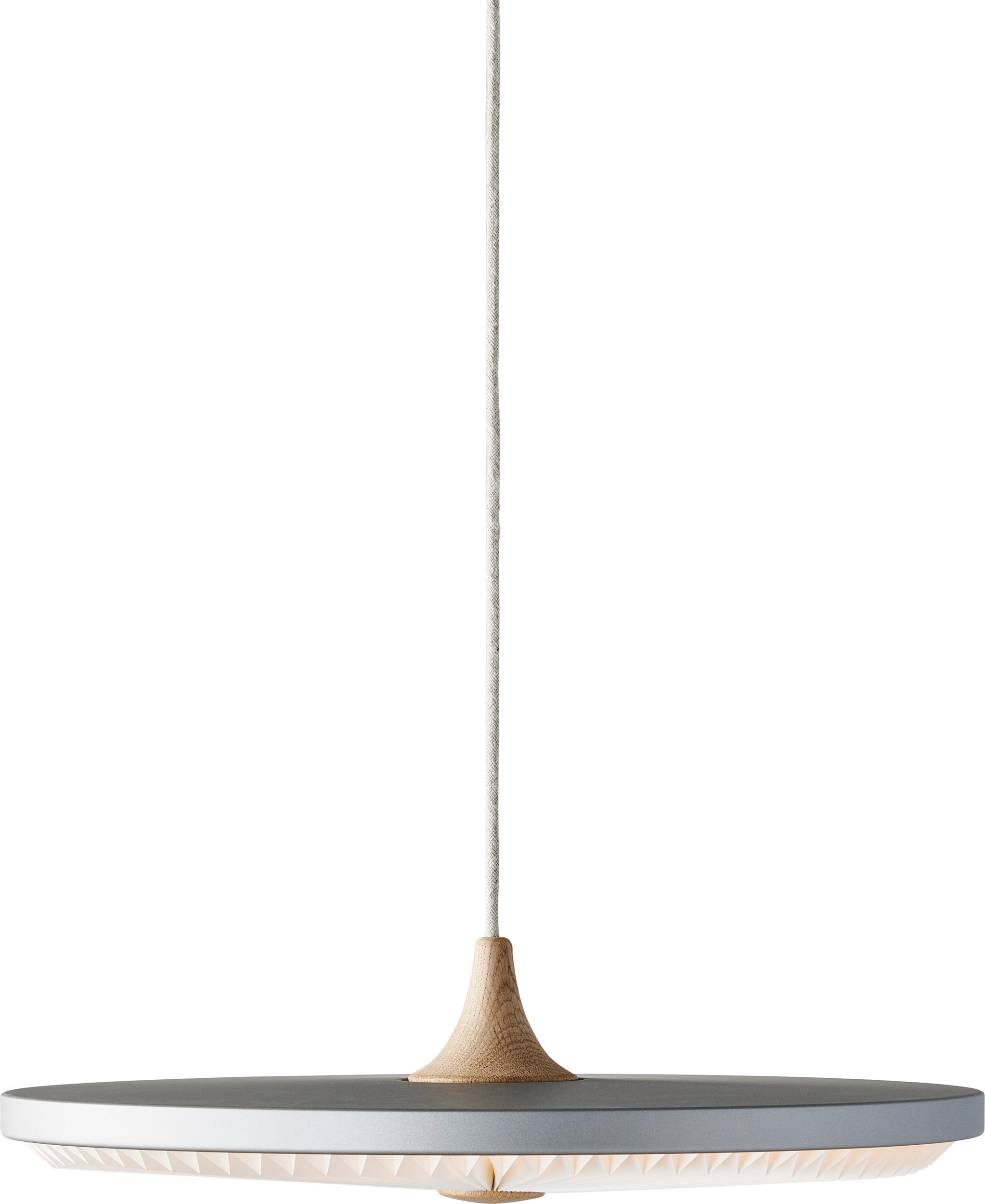 Lampa wisząca Soleil M srebrna jasny dąb