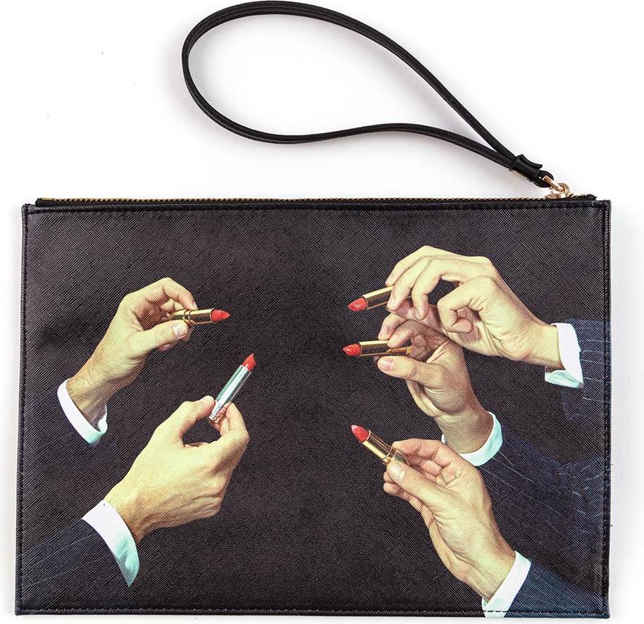 Torebka Toiletpaper Lipstick płaska 28 cm z uchwytem