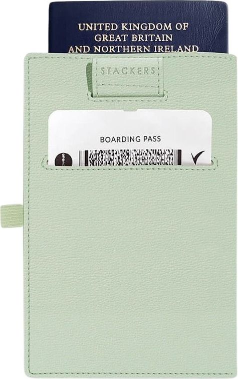 Etui na paszport i karty Stackers Pebble zieleń szałwiowa