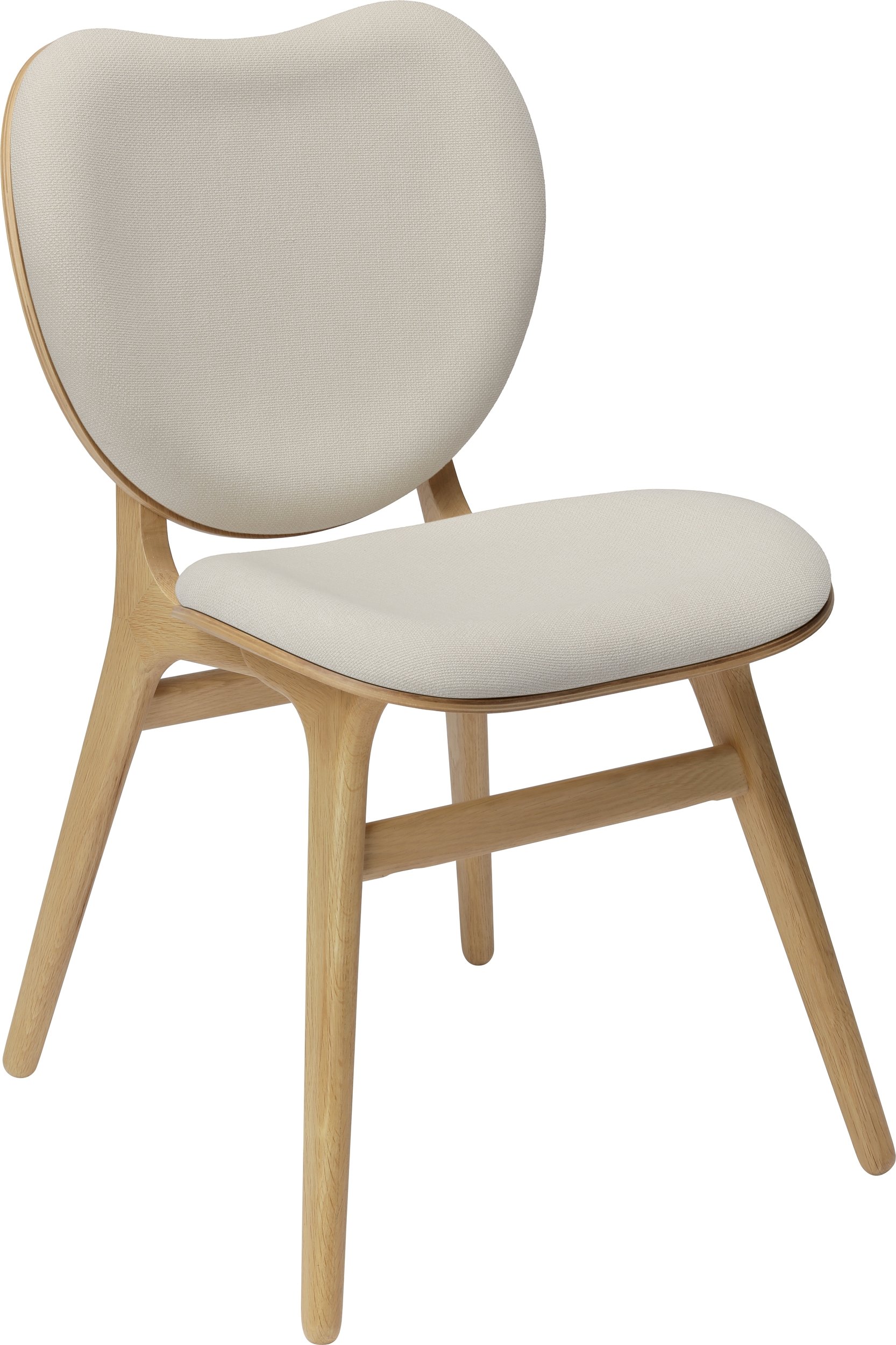 Krzesło Conversation Piece jasnopiaskowe tapicerowane jasny dąb