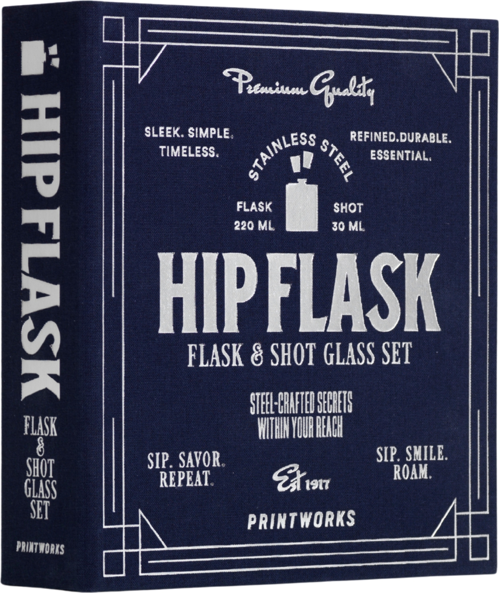 Zestaw akcesoriów do alkoholu Printworks The Essentials ciemnoniebieski 4 el.