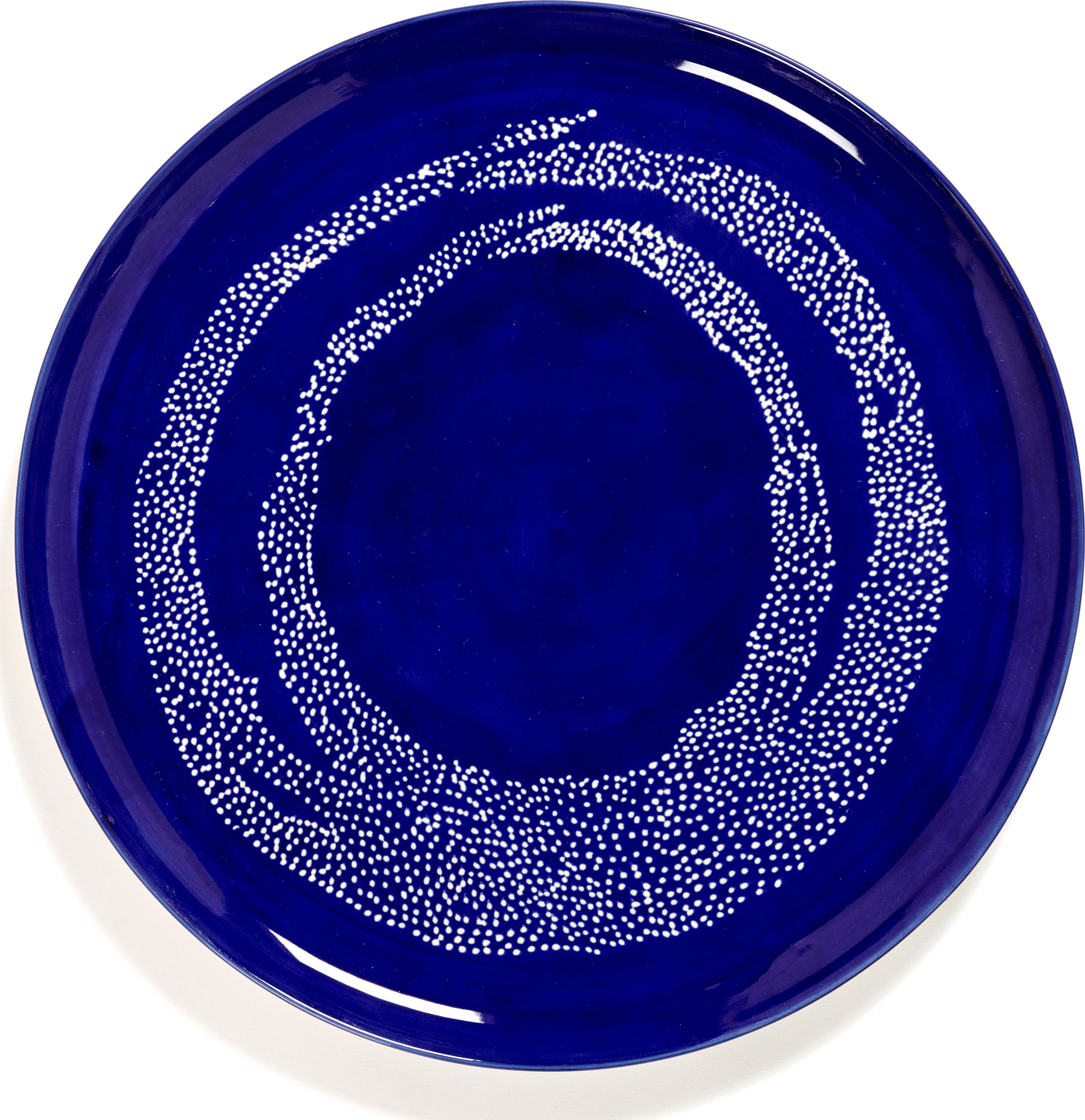 Talerz do serwowania Feast w kropki ciemnoniebiesko-biały