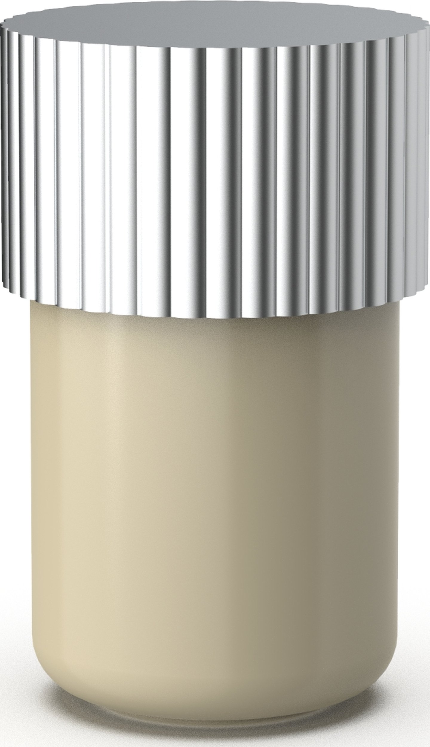 Pojemnik łazienkowy Of Line 7,6 cm piaskowy ze srebrną pokrywką