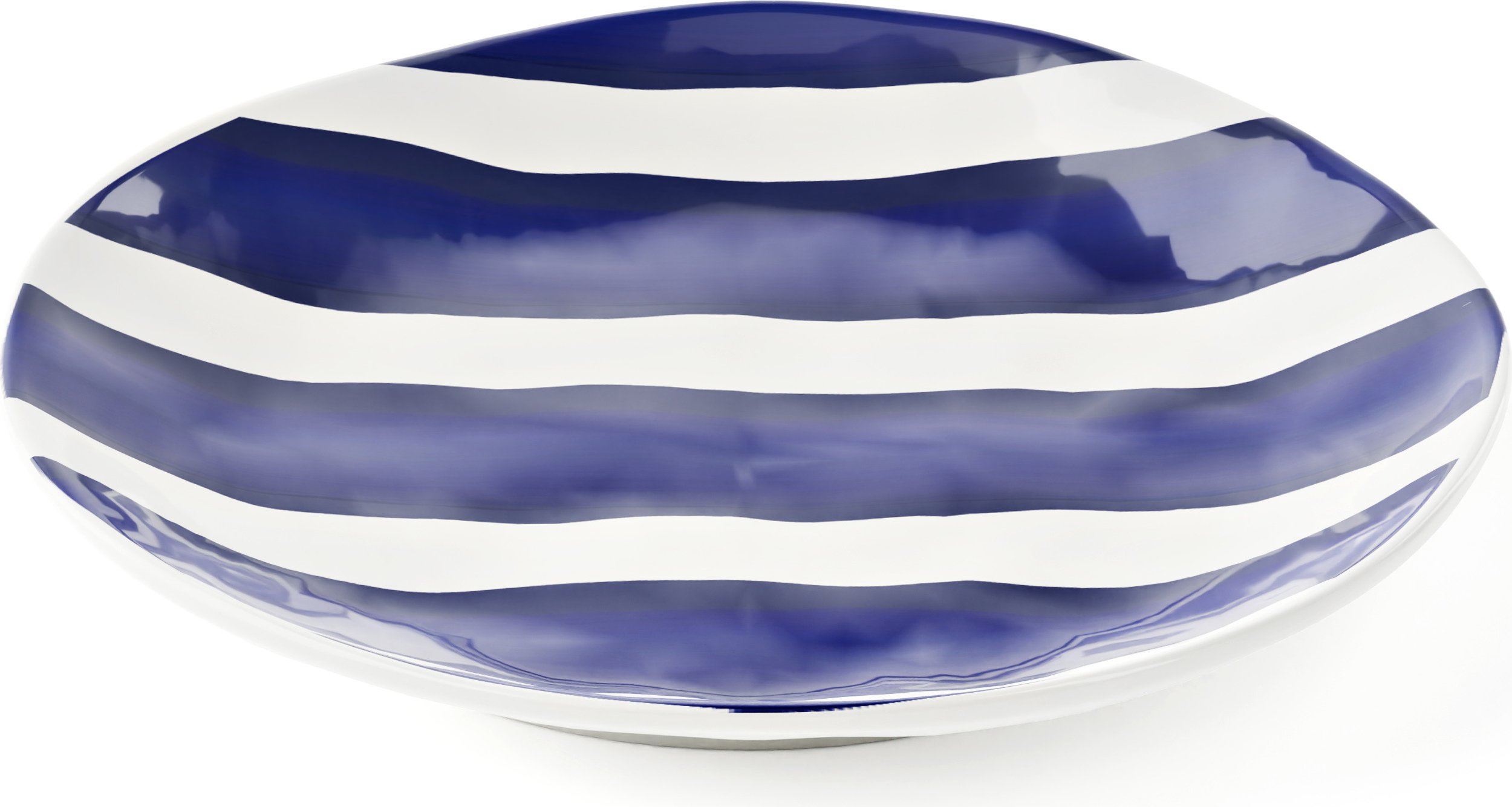 Talerzyk deserowy Riviera w paski 21,5 cm biało-granatowy