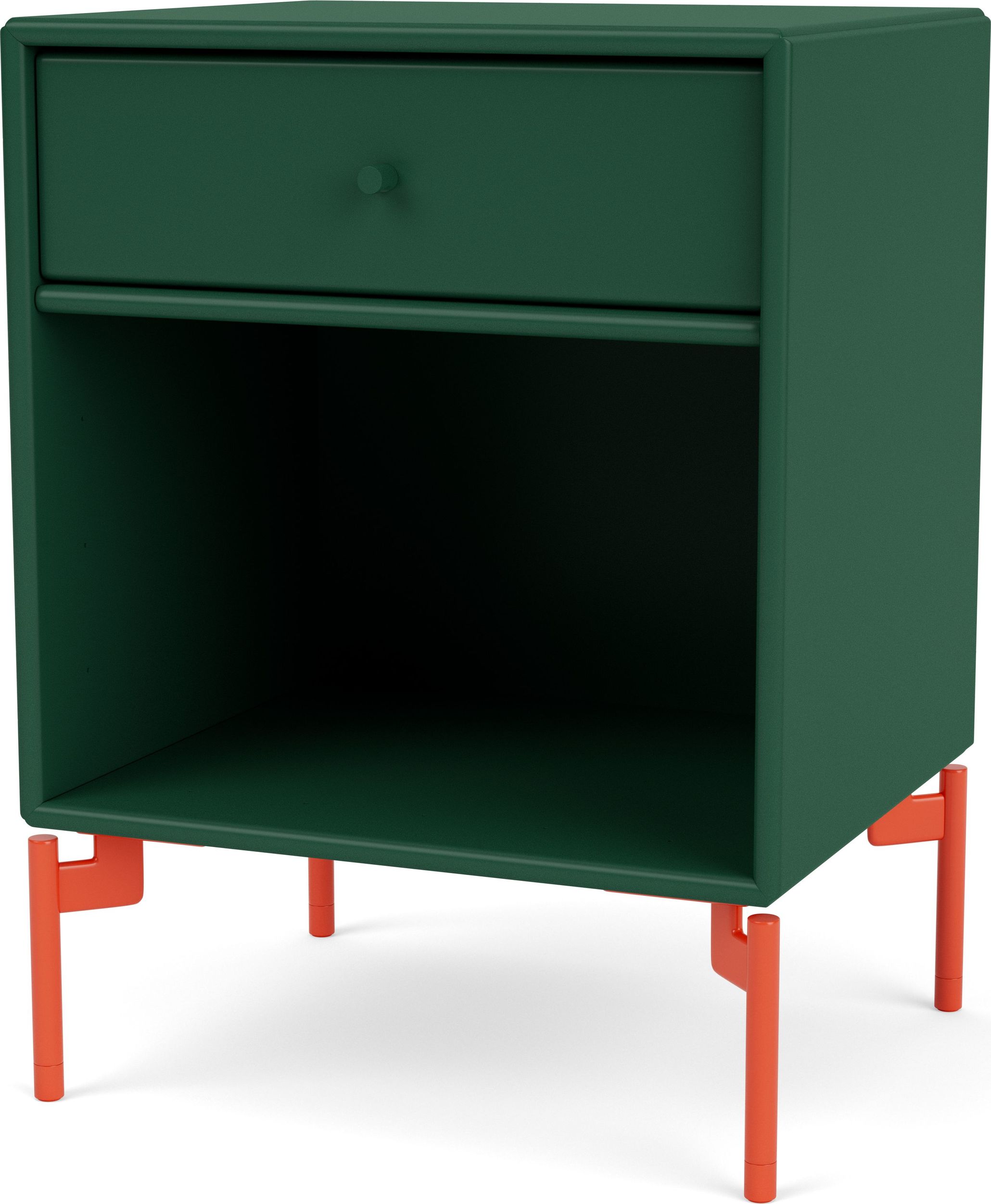 Szafka nocna Dream ciemnozielona na czerwonych nogach