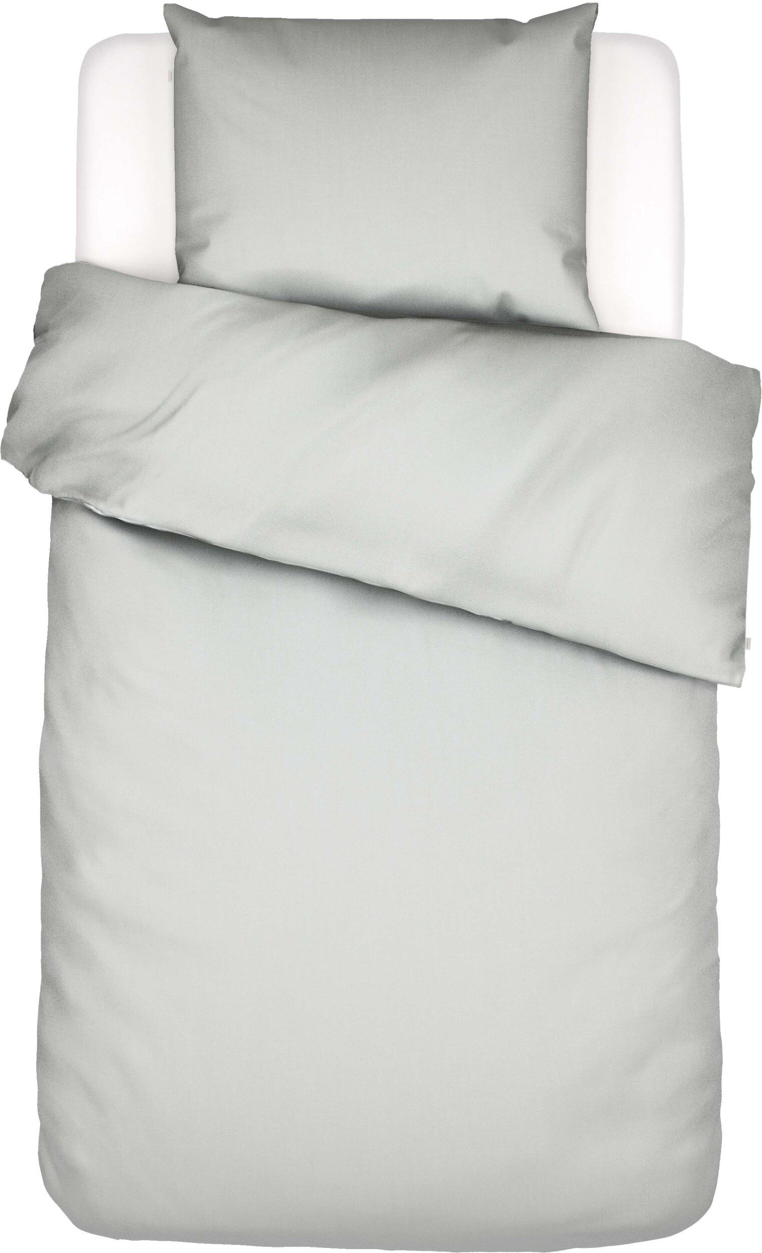 Pościel Zeva 140 x 220 cm jasnoszara z poszewką na poduszkę 60 x 70 cm zapięcie flap