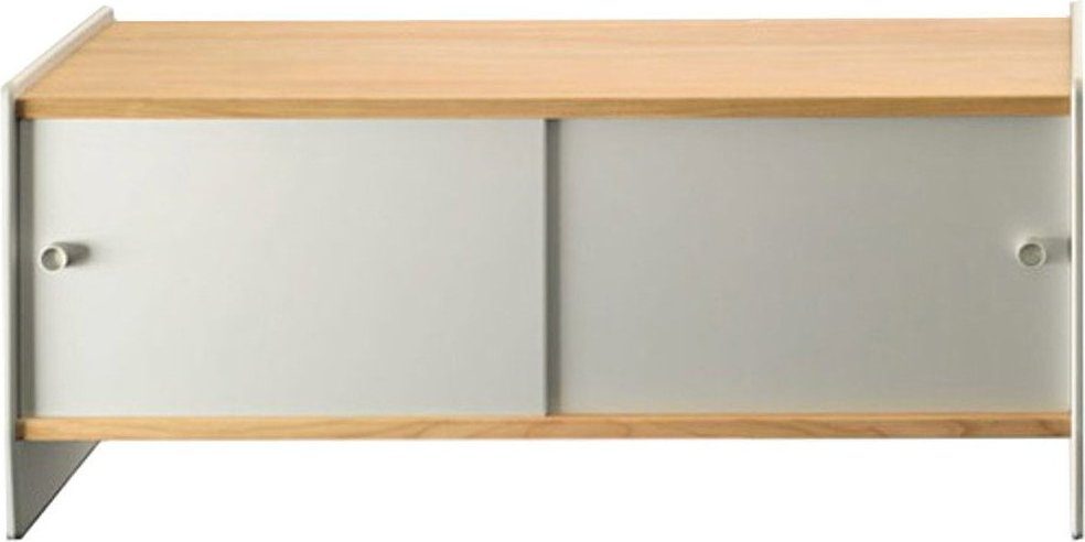 Szafka niska Theca 93 cm MDF aluminium wiśnia