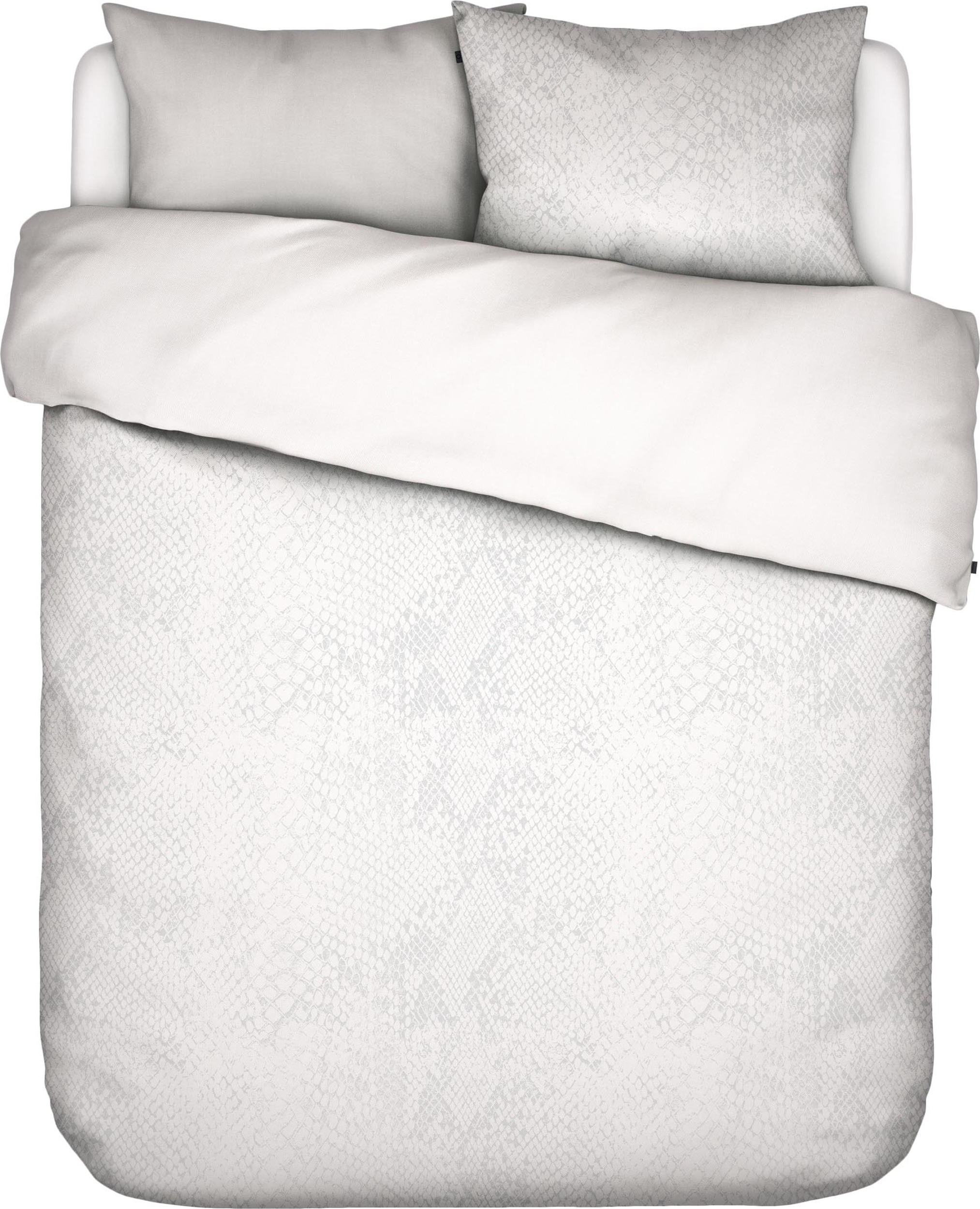 Pościel Gilian 200 x 220 cm biała z 2 poszewkami na poduszki 60 x 70 cm zapięcie flap