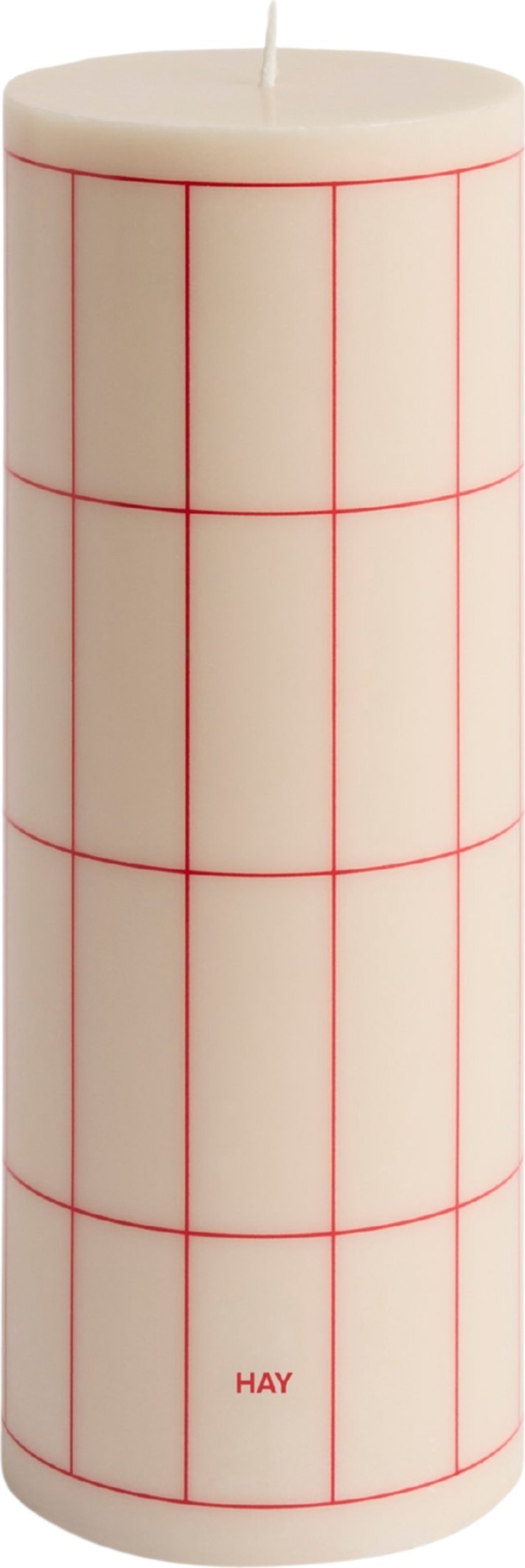 Świeca Column L kremowo-czerwona