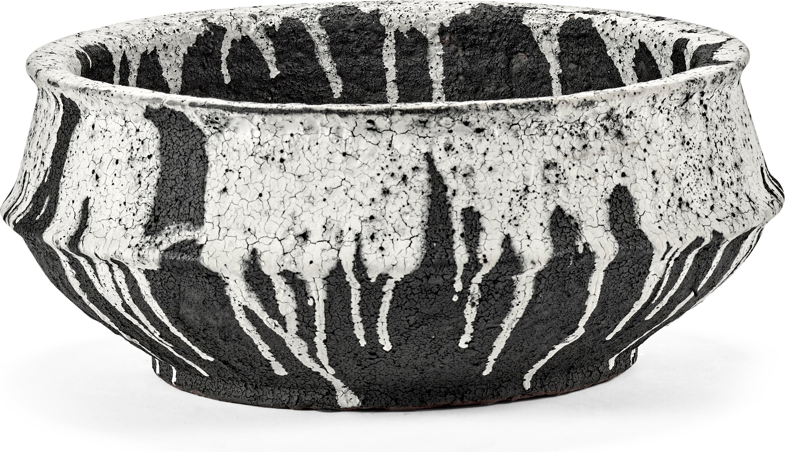 Doniczka Dune 31 cm biało-czarna