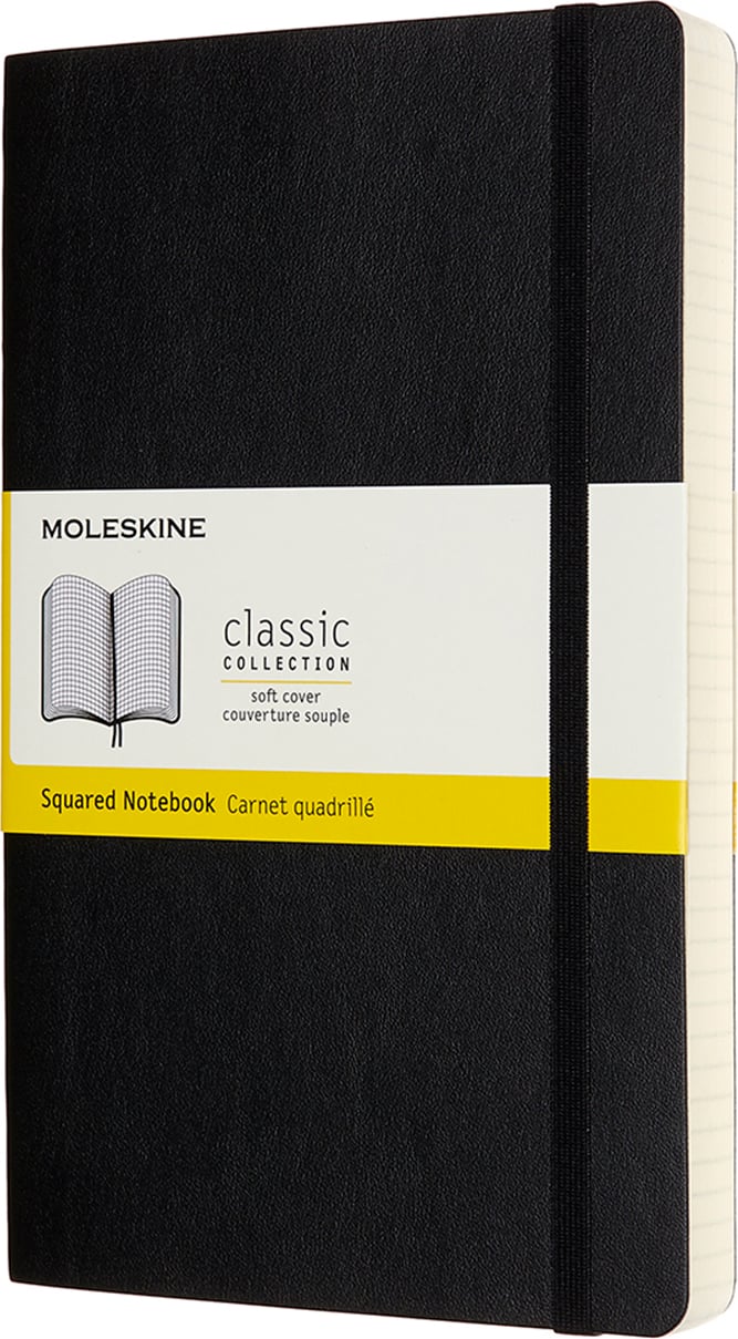 Notes w kratkę Moleskine Classic L 400 stron czarny miękka oprawa