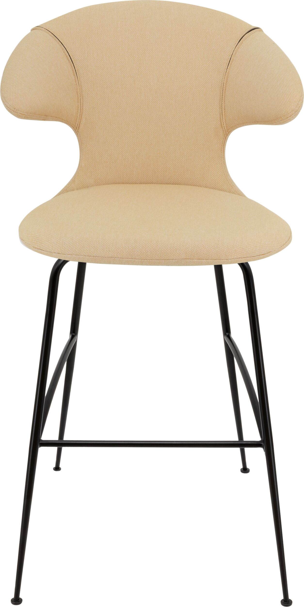Krzesło barowe Time Flies jasnobeżowe na czarnych nogach